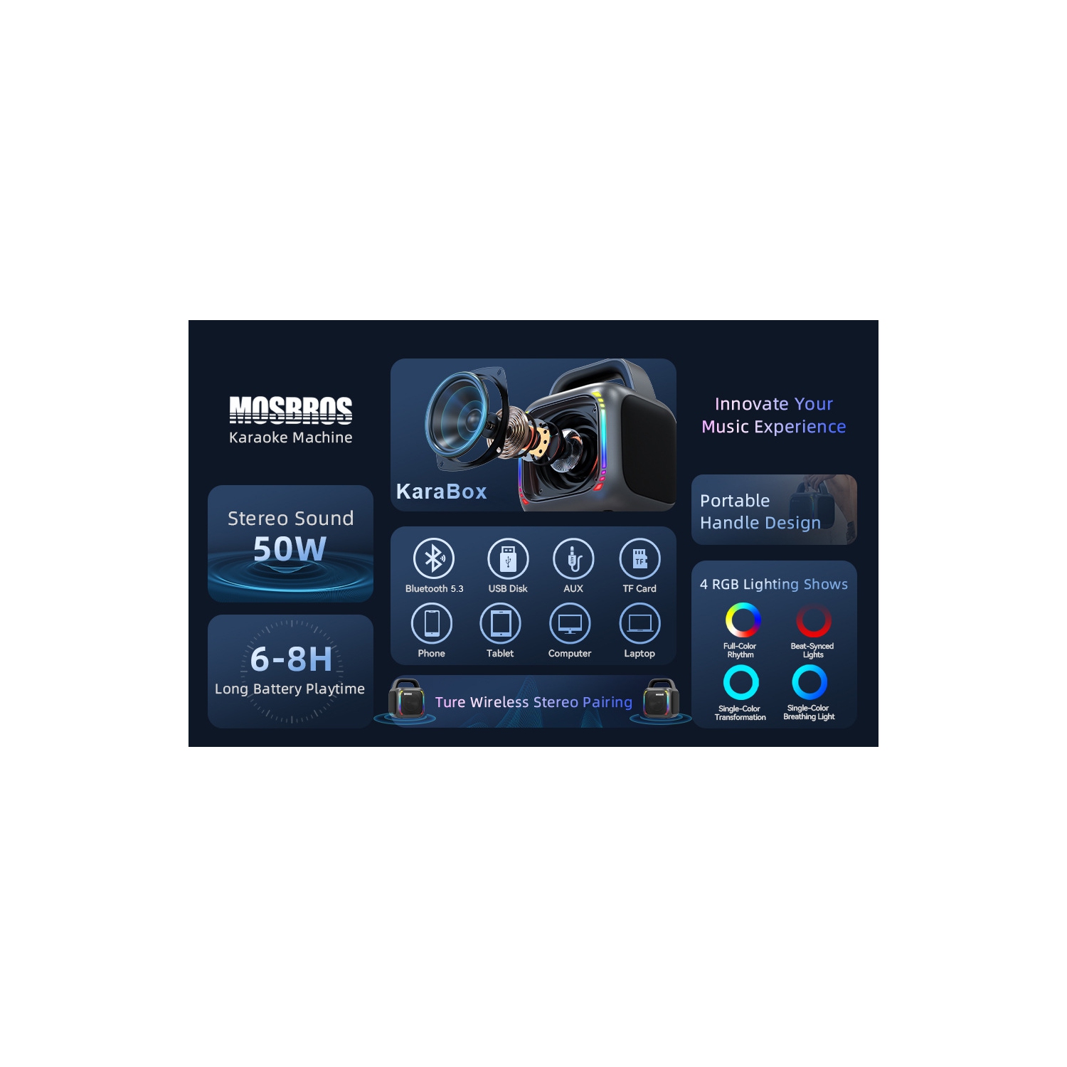 Hot selling high quality heavy bass karaoke bluetooth speaker with microphone, karaoke machine with 2 wireless microphones, portable bluetooth speaker