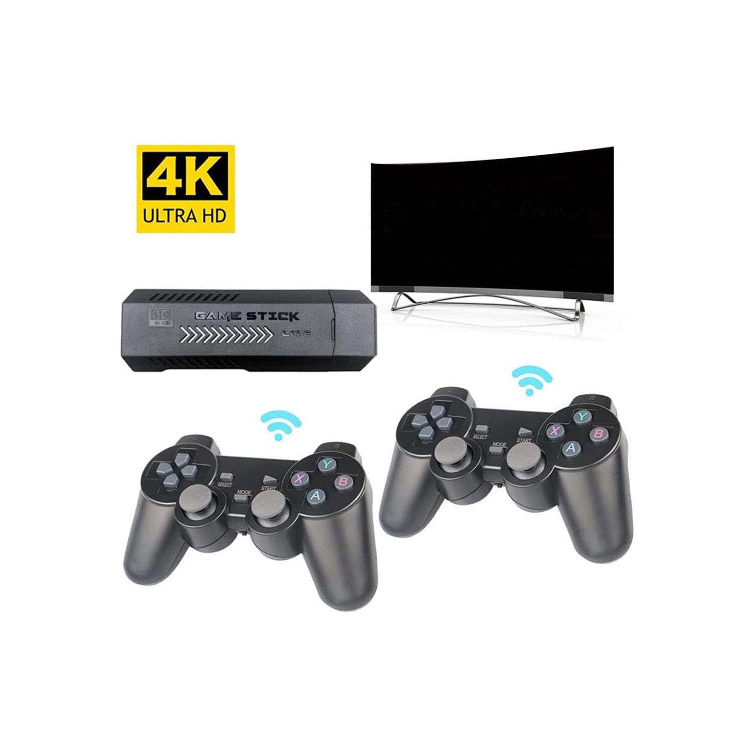 Console de jeu HD X2 PLUS Home Game Console de 2,4 GHz sans fil rétro PSP TV, clé de jeu rétro 4K, console de jeu vidéo HD Home avec 2 manettes sans