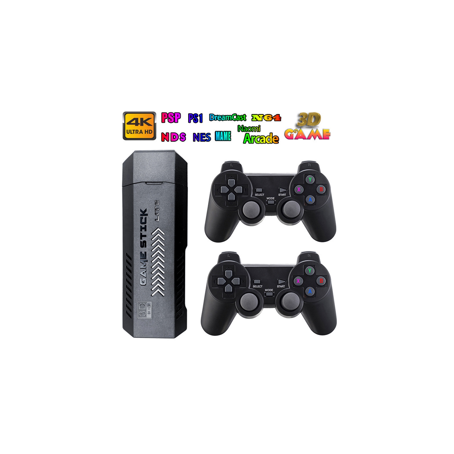 Console de jeu HD X2 PLUS Home Game Console de 2,4 GHz sans fil rétro PSP TV, clé de jeu rétro 4K, console de jeu vidéo HD Home avec 2 manettes sans