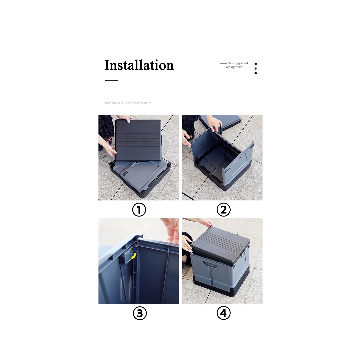 Portable Toilet Camping Portable Potty with Cover Travel Folding Toilet for Hiking Car Boat Beach Tent, Outdoor Travel Car Toilet Portable Odor-Proof