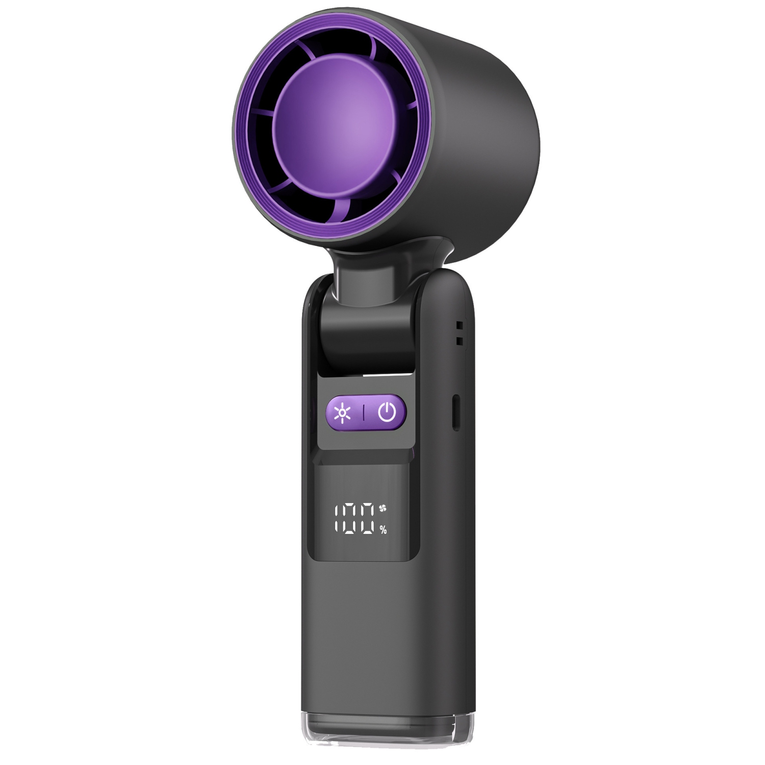 Ventilateur portatif ultraléger réglable à 1-100 degrés, chargement USB 4000&nbsp;mAh - gris ciel étoilé ordinaire [super haute vitesse 100 vitesses