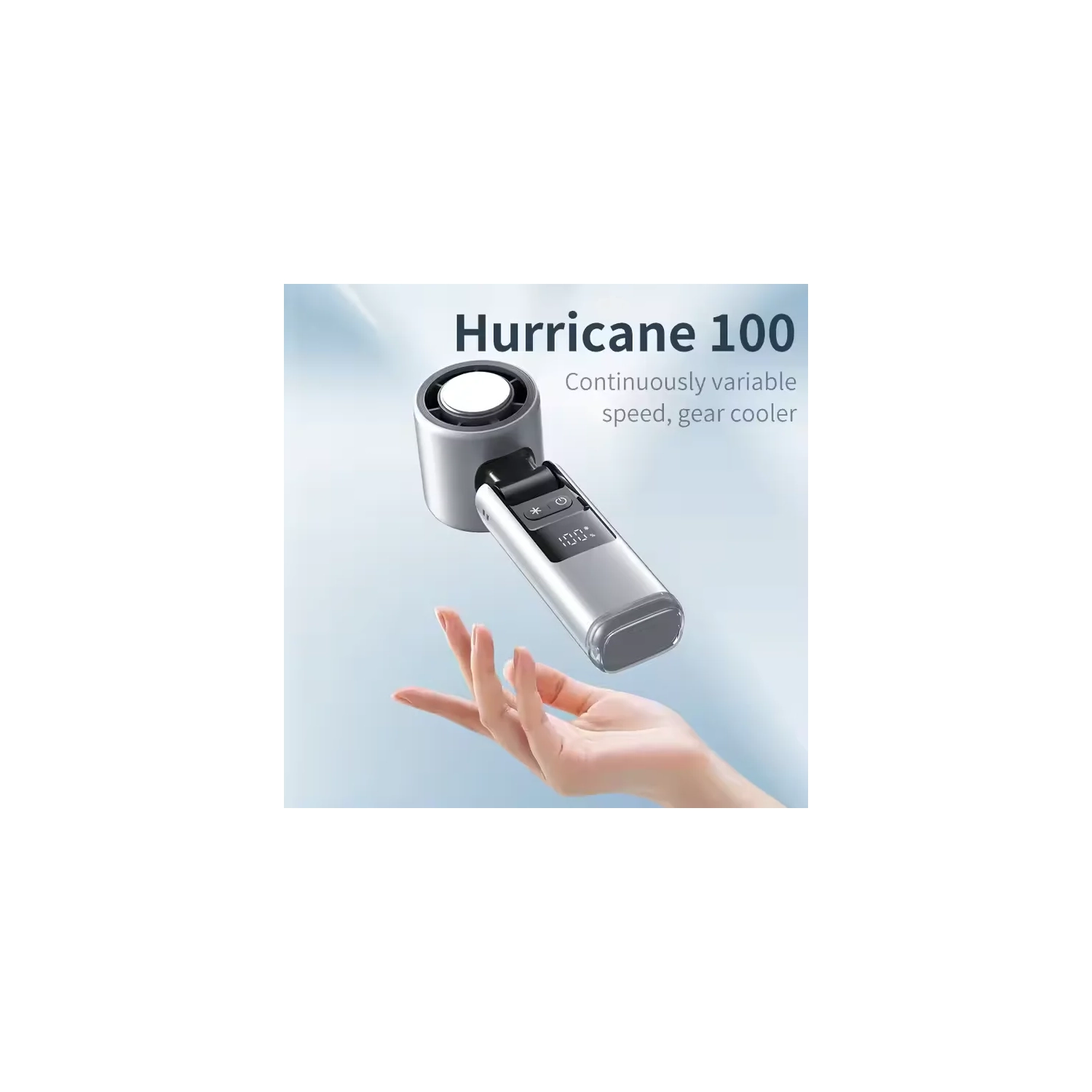 Ventilateur portatif ultraléger réglable à 1-100 degrés, chargement USB 4000 mAh - gris ciel étoilé ordinaire [super haute vitesse 100 vitesses
