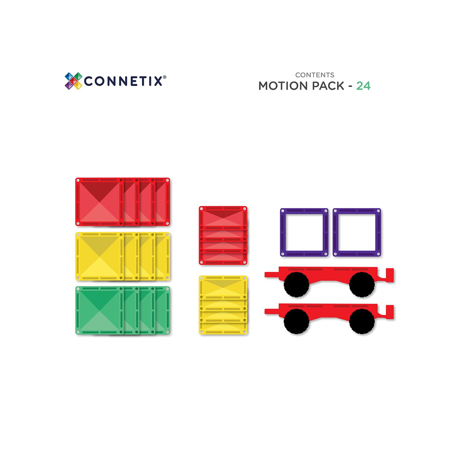 CONNETIX Rainbow Motion Pack, 24 Pieces