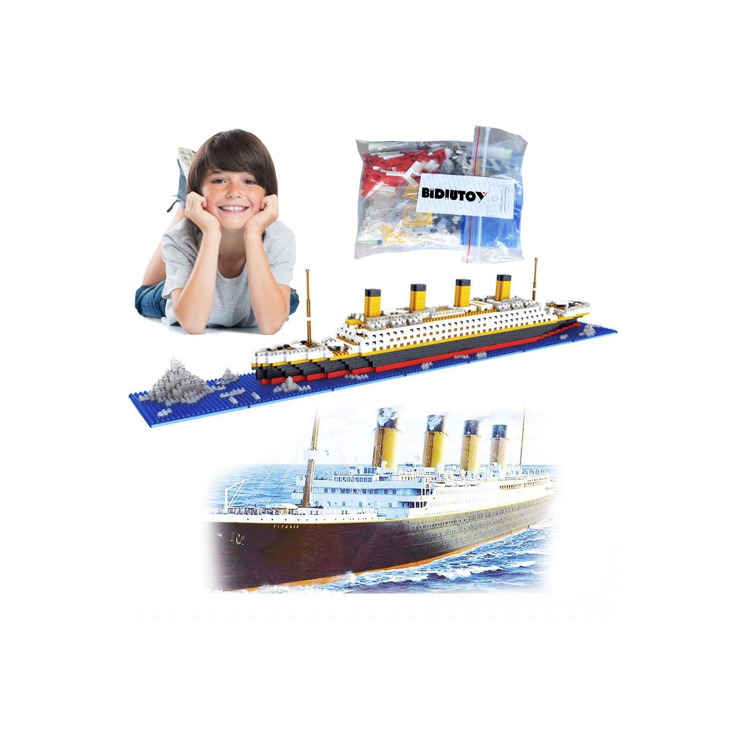 Titanic Model Building Blocks Micro Mini Bricks 3D Puzzle Set Educational Toys