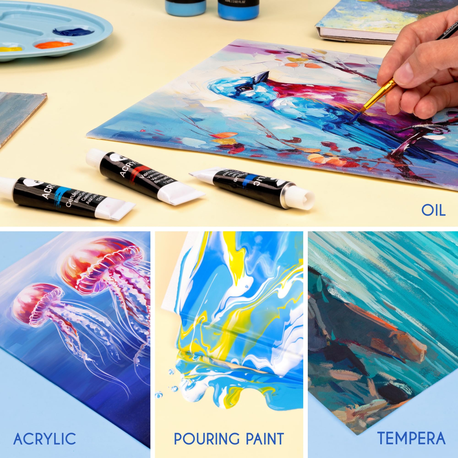 28 toiles pour la peinture - Ensemble de tailles multiples, 5x7, 8x10, 9x12, 12x16 - Tableaux en toile blancs - 100 % coton, 280&nbsp;GSM et acide-.