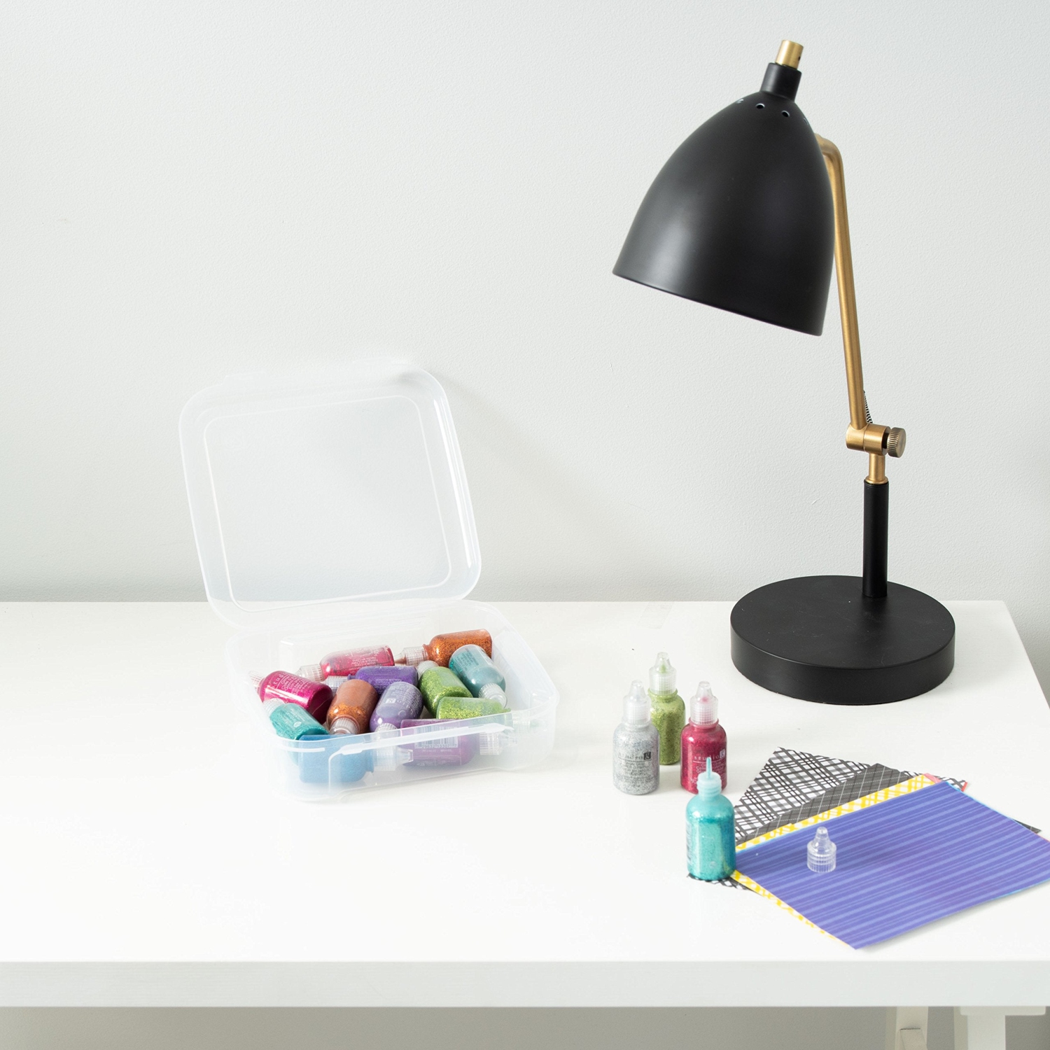 IRIS USA – 8 Boîte de rangement transparente pour papier de collimage, étui portatif pour projet d'artisanat et d'art pour photos 6 x 6, plastique.