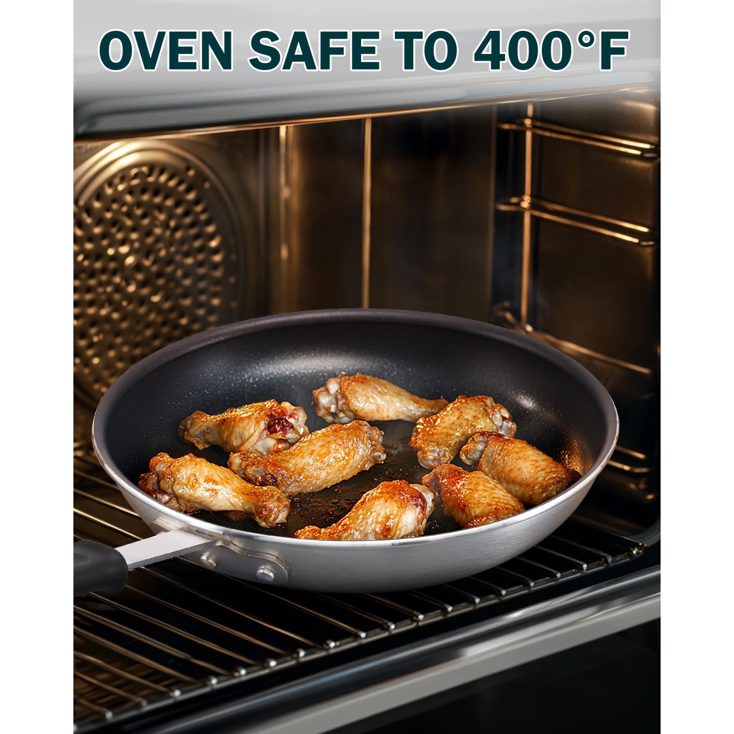 Cooks Standard Professional Aluminum Nonstick Restaurant Fry Pan 8-Inch, Durable Heavy Duty Skillet Pan, Woks,Metalic