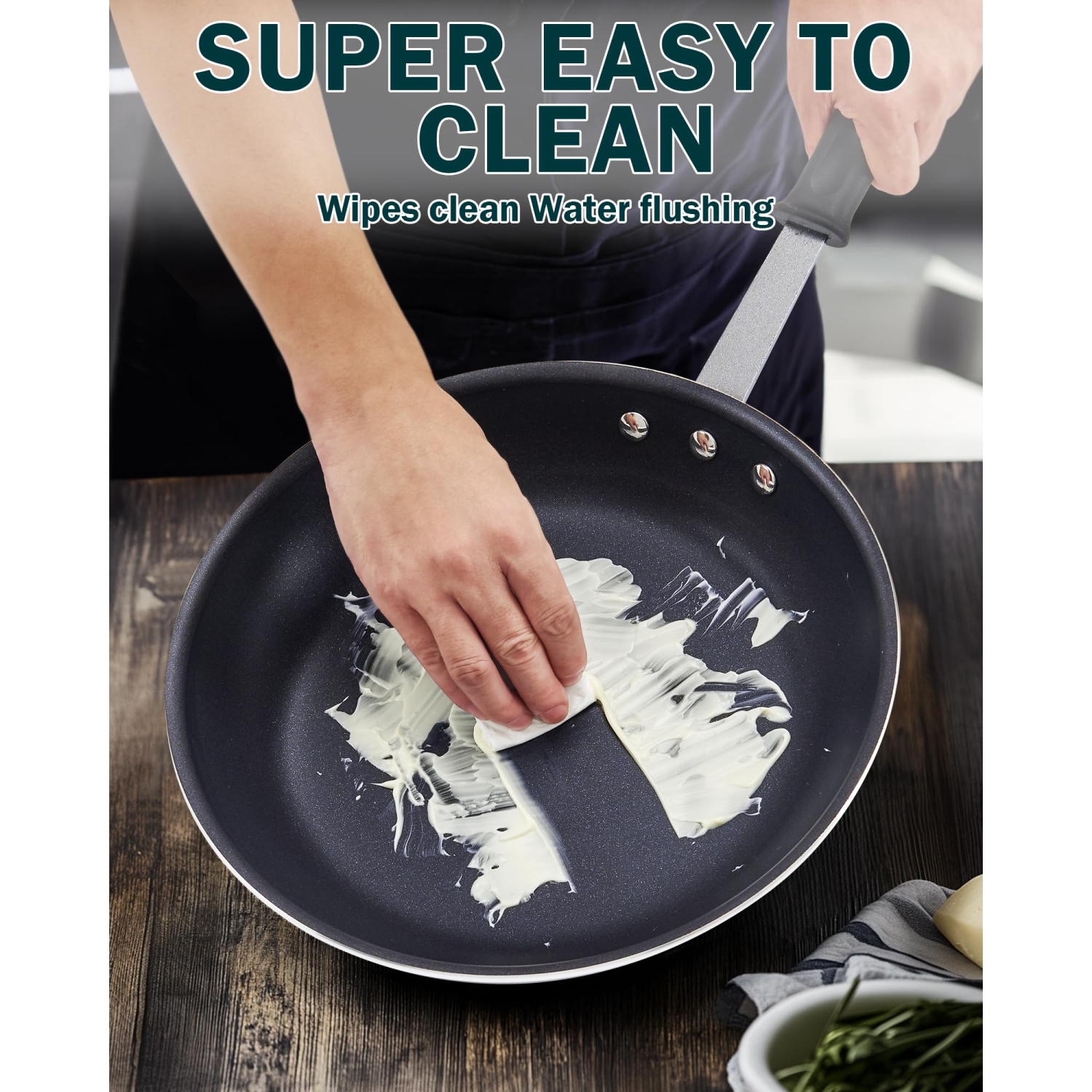 Cooks Standard Professional Aluminum Nonstick Restaurant Fry Pan 8-Inch, Durable Heavy Duty Skillet Pan, Woks,Metalic