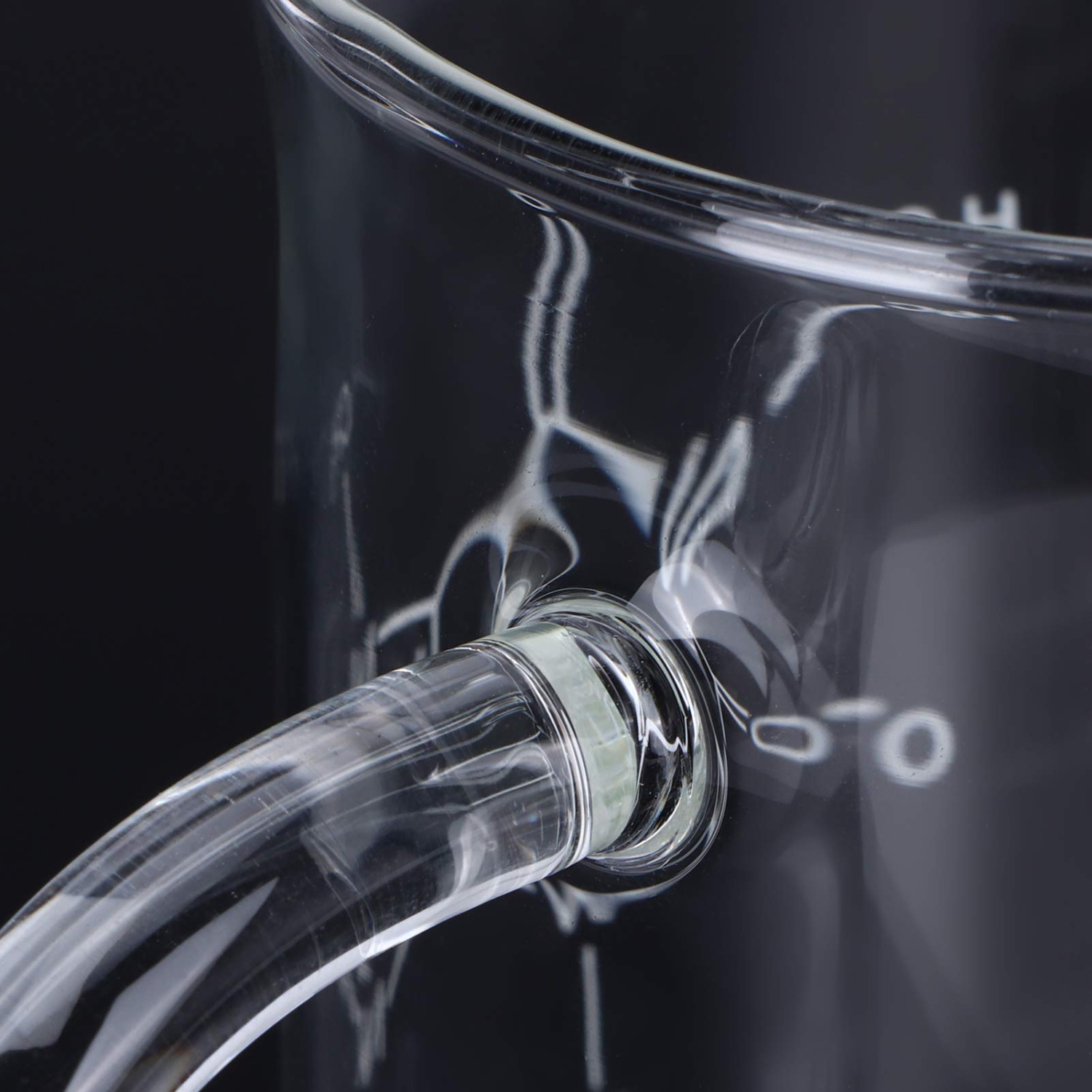 Tasse cafféine Beaker, tasse en verre borosilicaté avec poignée et balance de mesure pour les boissons chaudes et froides.
