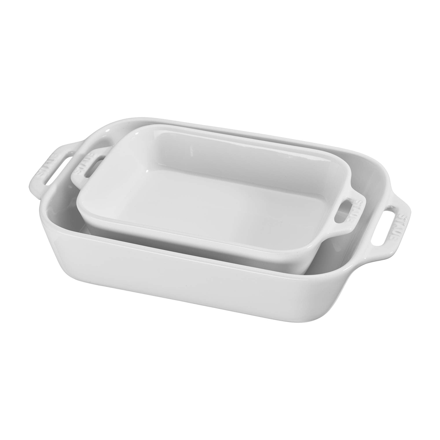 Staub – Ensemble de plats de cuisson rectangulaires 40508-626 Ceramics, 2 pièces, blanc