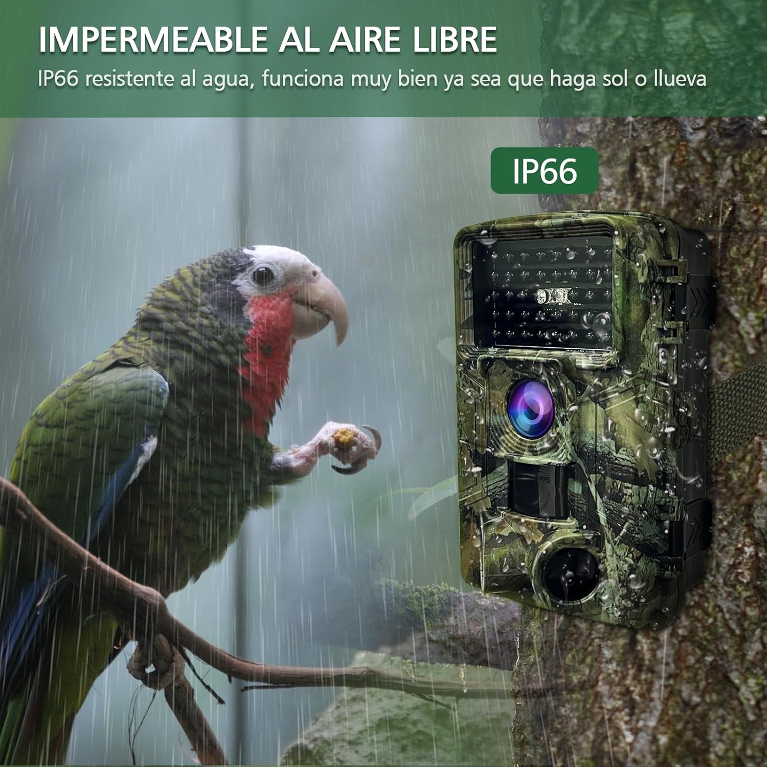 Trail Camera 58MP 2” Huge Screen 2.7K HD Game Hunting Camera with Night Vision Motion Activated IP66 Waterproof