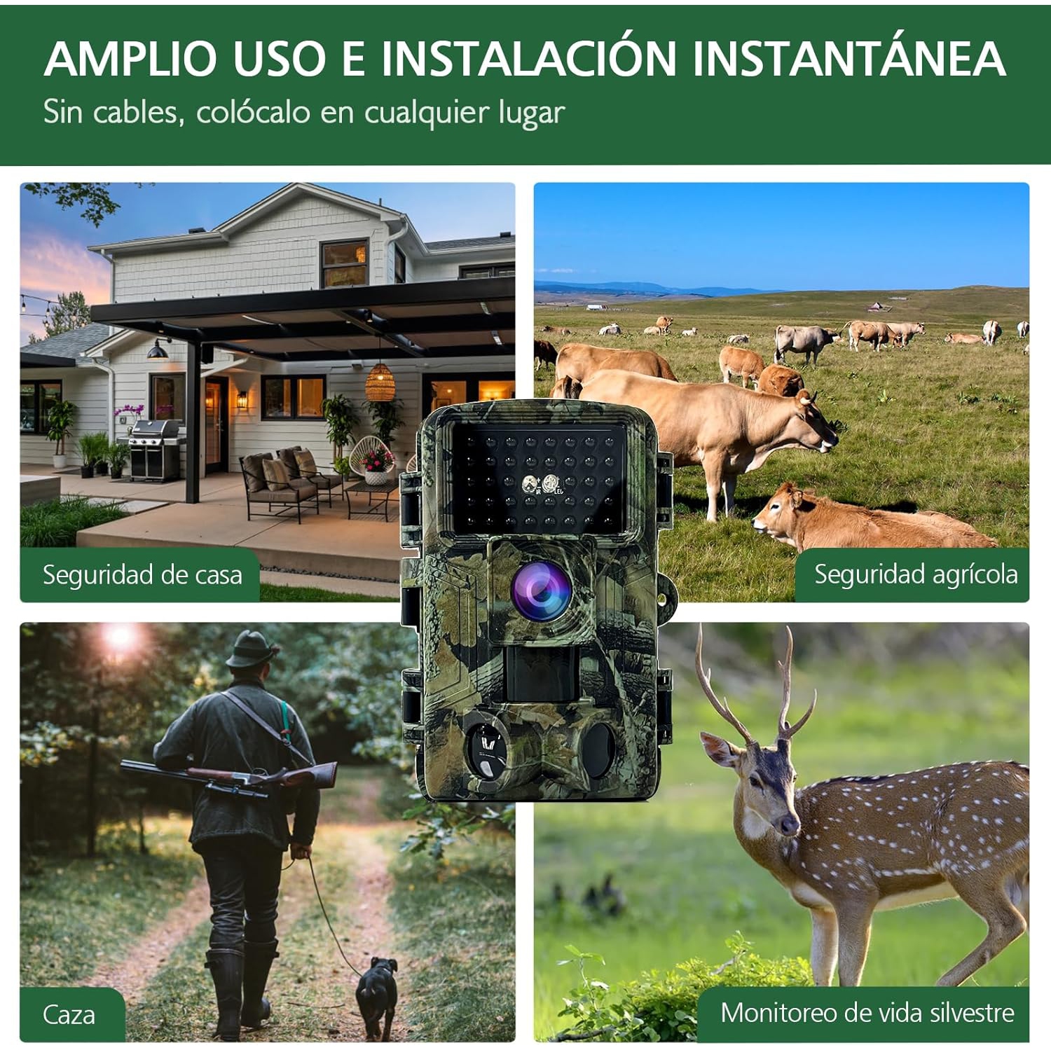 Trail Camera 58MP 2” Huge Screen 2.7K HD Game Hunting Camera with Night Vision Motion Activated IP66 Waterproof