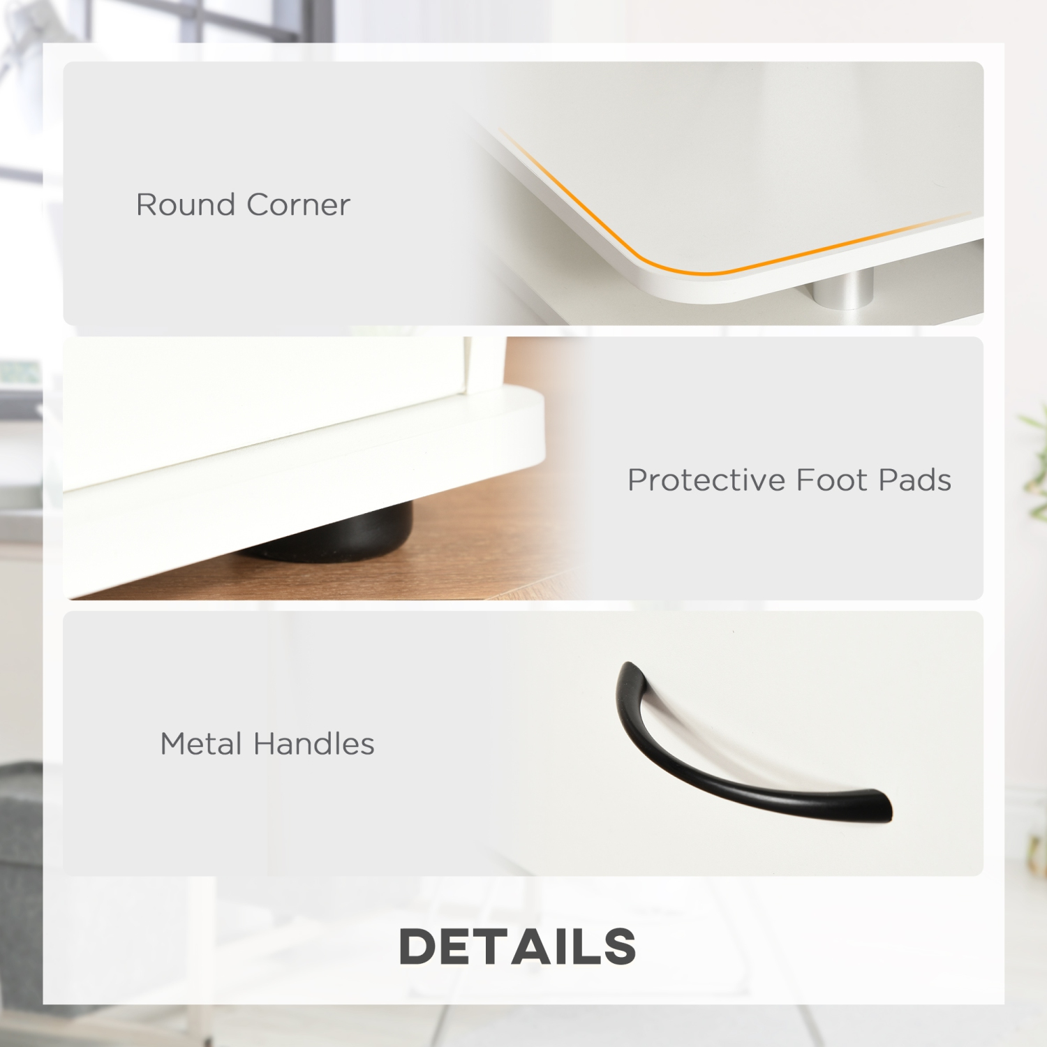 Kepooman Computer Desk with Keyboard Tray, CPU Stand, Writing Desk with Drawers, Workstation for Home Office, White