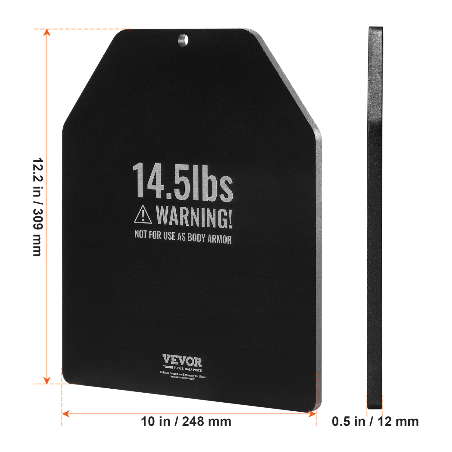 VEVOR 14.5 LB Pairs Weight Vest Plates, Premium Steel, Contoured Ergonomic Fit – WODs, Additional Weight for Weight Vests, for Strength Training,