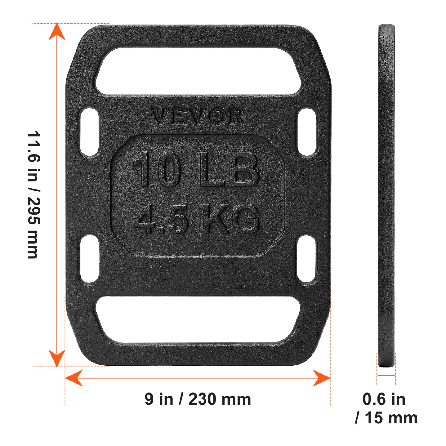 VEVOR 10LB Pair Cast Iron Ruck Weights, Adjustable Ruck Plate with Straps – for Rucking, Swings, Squats, Strength Training & Weightlifting