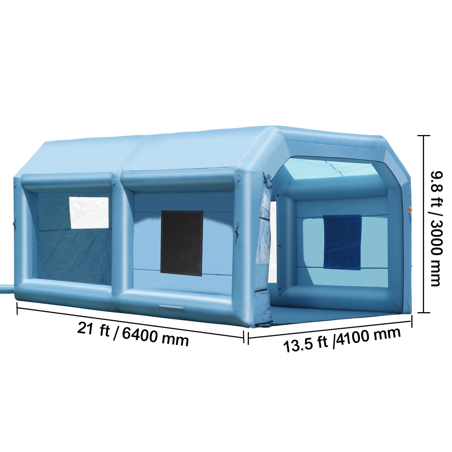 VEVOR 21 x 13.5 x 9.8 ft Inflatable Paint Booth, Inflatable Spray Booth, with 1100W Powerful Blower and Air Filter System, Large Furniture Painting,