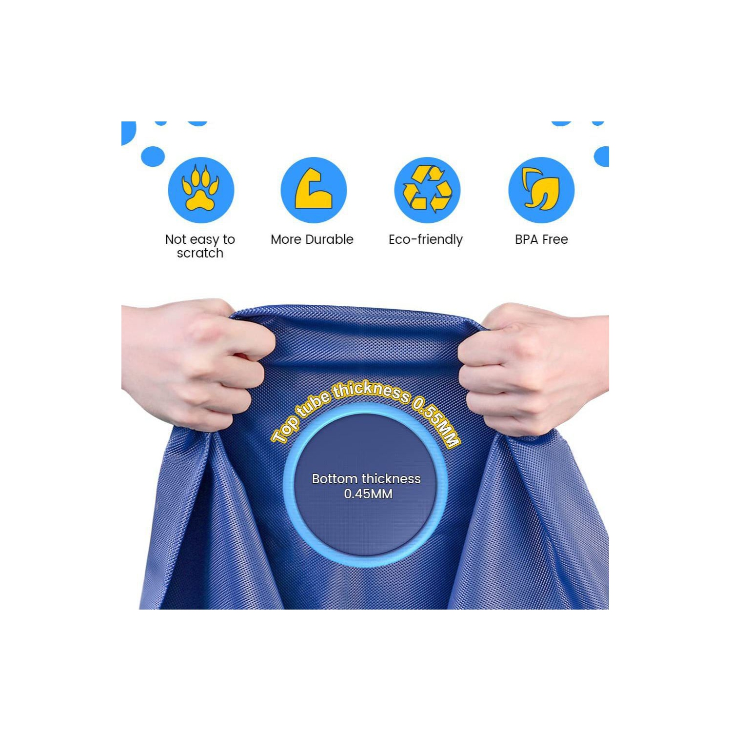 Large Dog Pool, D150cm/59in Foldable Dog Pool, Splash Pad Dog,Non-Slip Water Play Mat, Summer Toy for Outdoor Garden