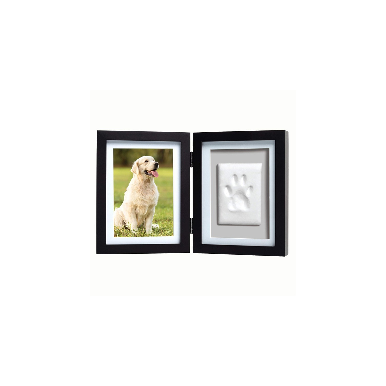 Le cadre souvenir photo et imprimé de patte peut contenir 4 photos 6&nbsp;po – trousse d'impression d'argile commémorative – pour chiens et chats –