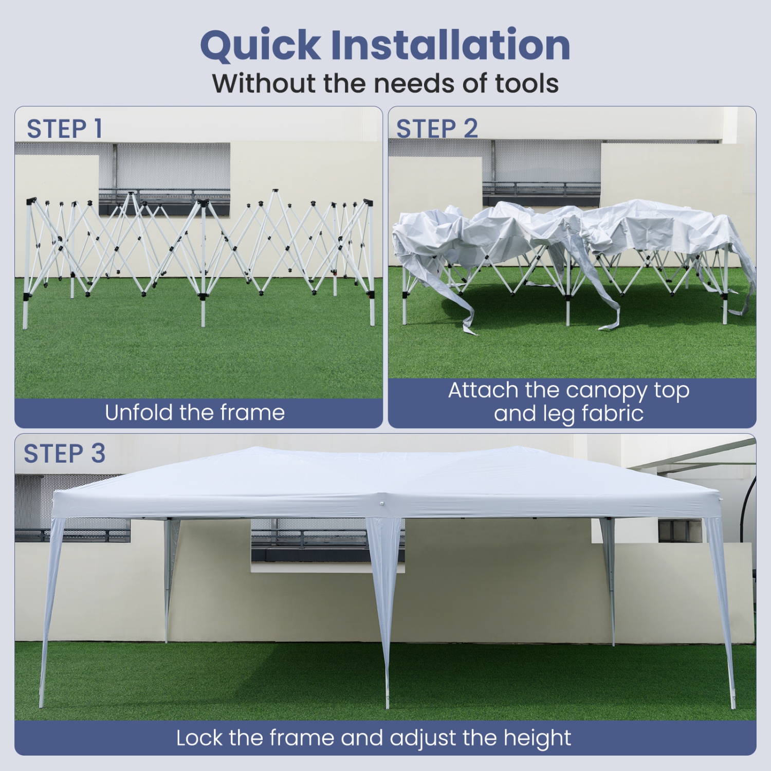 Gymax 10 x 20 FT Portable Gazebo Shelter w/12 Wind Ropes & 6 Ground Stakes Carrying Bag