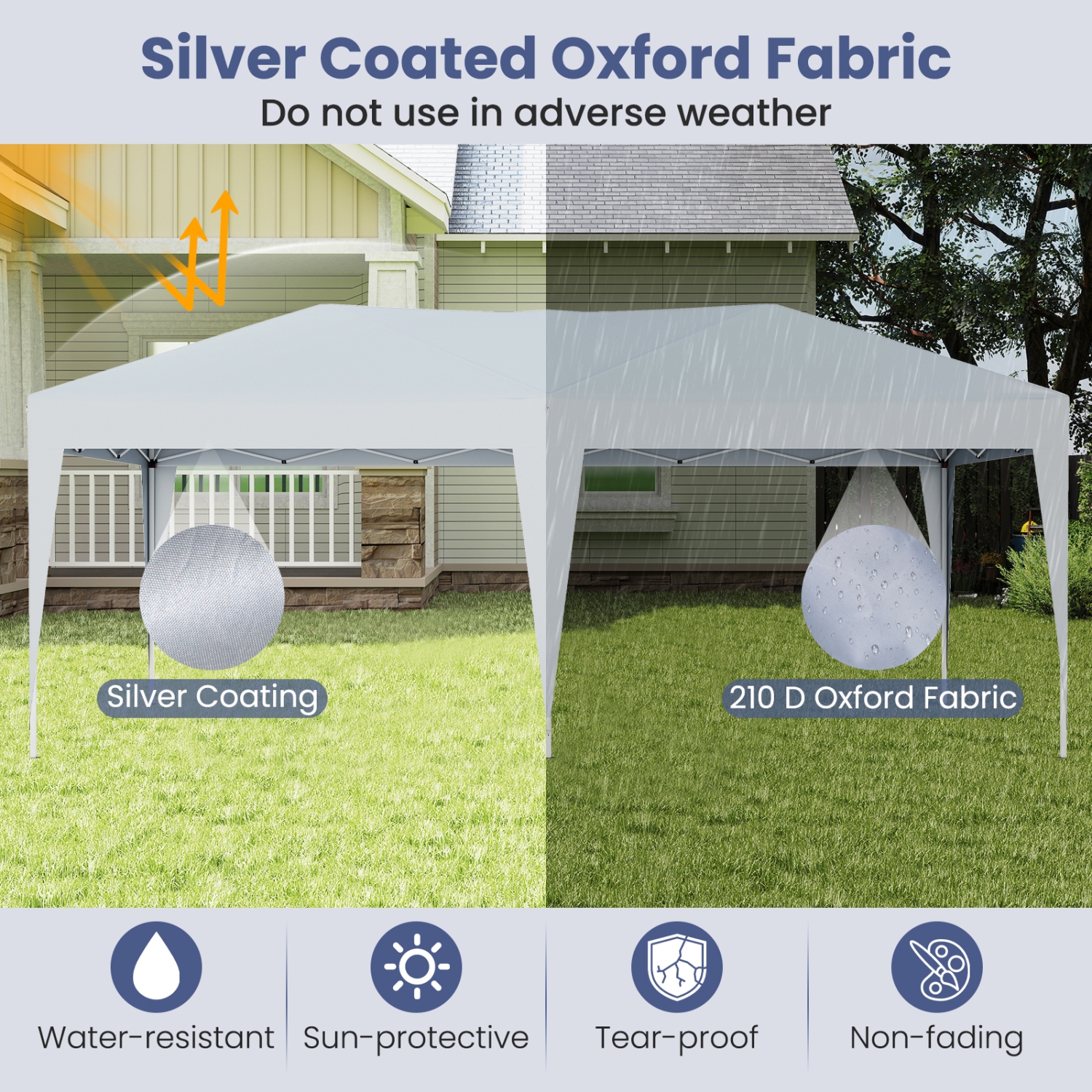 Gymax 10 x 20 FT Portable Gazebo Shelter w/12 Wind Ropes & 6 Ground Stakes Carrying Bag