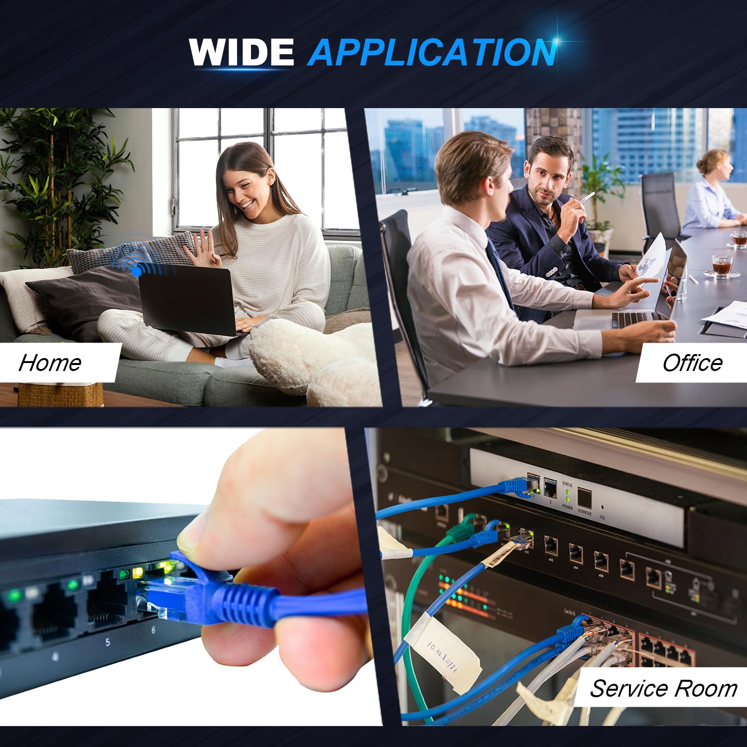 6&nbsp;pi/1,8&nbsp;M – Paquet de 5 câbles Ethernet multicolores, Cat6 RJ45, LAN, 24 AWG UTP, réseau Correctif, câble Internet