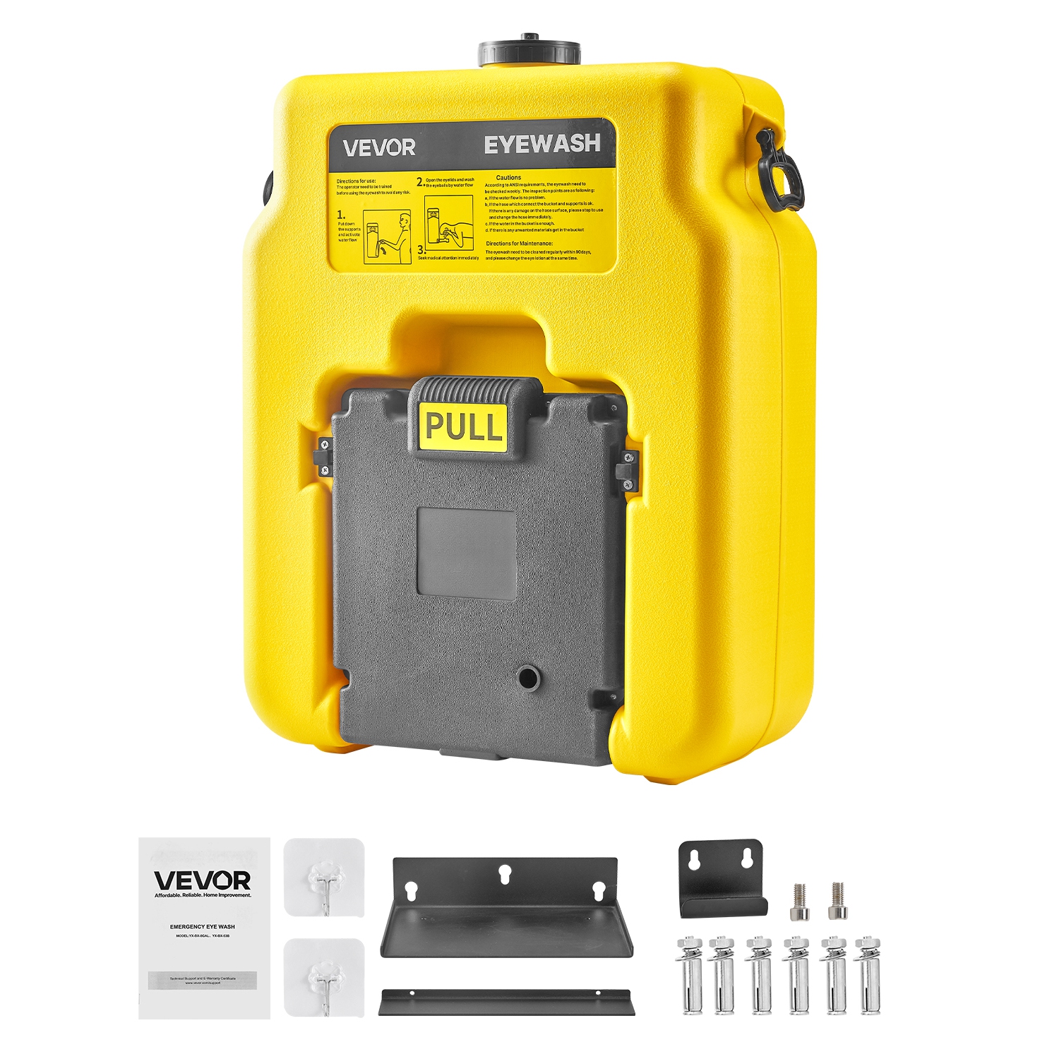 VEVOR 14 Gal Portable Eye Wash Station, OSHA-Approved Eyewash Station Wall-Mounted/On Flat Surface, Emergency Eye Wash Unit with 2 Sprays, First Aid