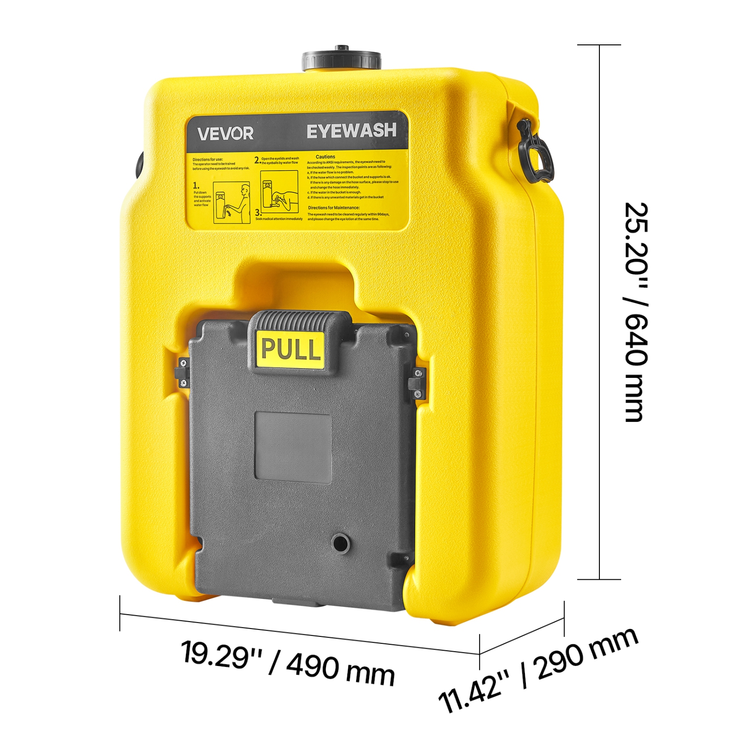 VEVOR 14 Gal Portable Eye Wash Station, OSHA-Approved Eyewash Station Wall-Mounted/On Flat Surface, Emergency Eye Wash Unit with 2 Sprays, First Aid