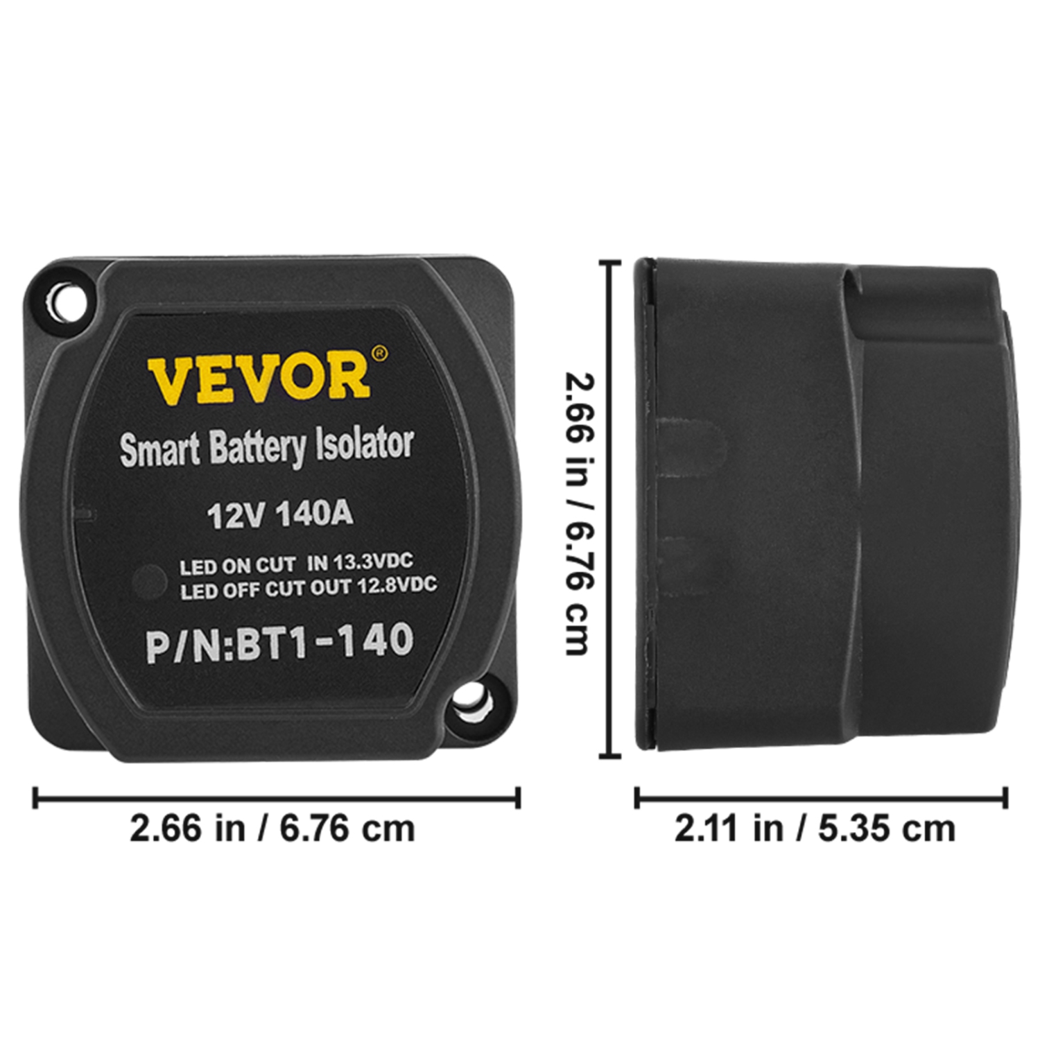 VEVOR 6mtr 12V Split Charge Relay Kit, Automatic Dual Battery Isolator Kit with 140AMP Voltage Sense Relay VSR, Compatible with RV Marine Car Vehicle