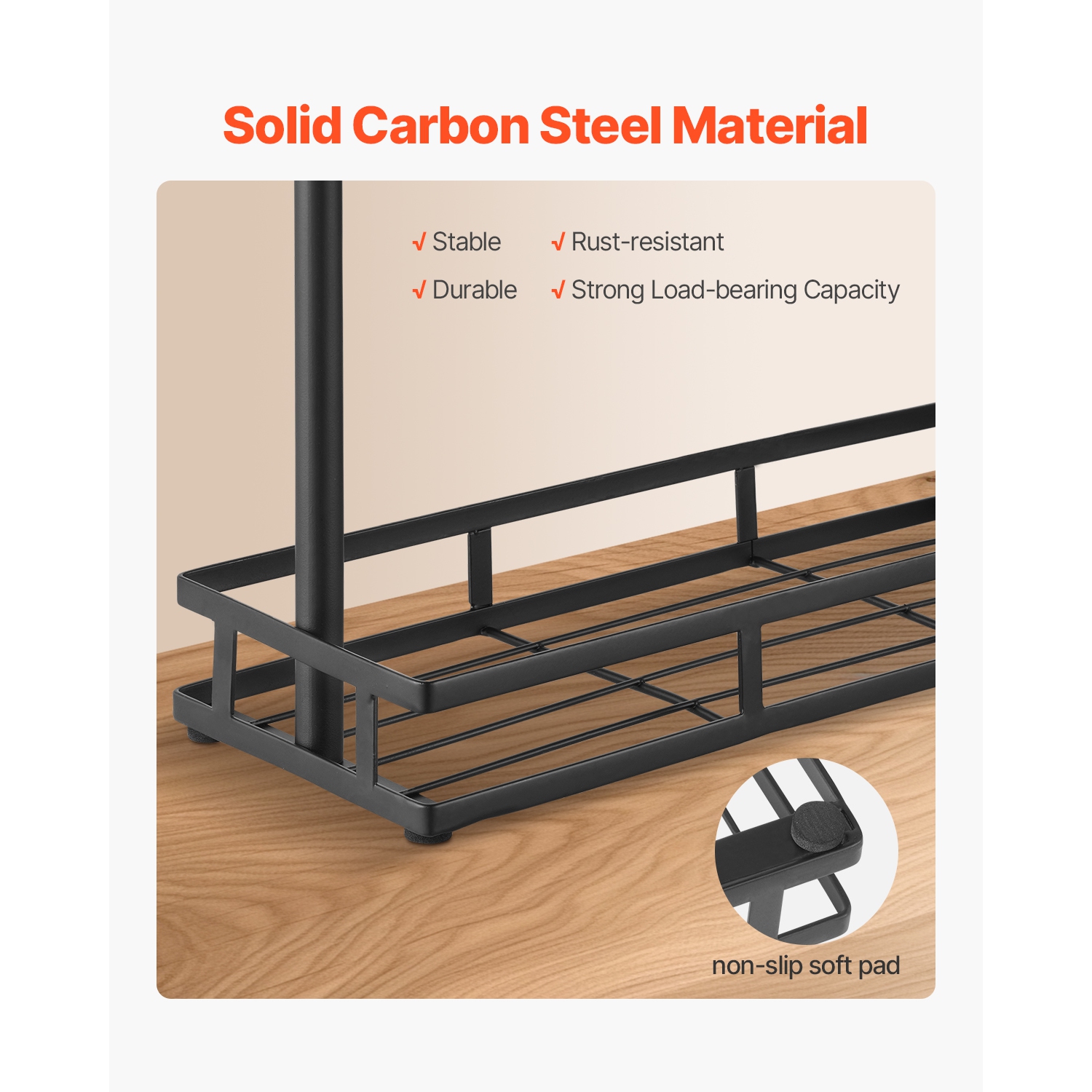 VEVOR 16 Hooks Coffee Mug Holder for Countertop, Coffee Cup Holder with Storage Base, 2 Tier Mugs Tree Rack Carbon Steel Mug Display Stand, for Home