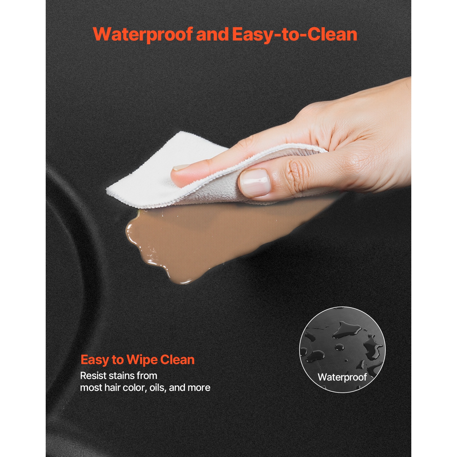 VEVOR 4 x 5 FT Salon Mat for Hair Stylist, Hexagon Mat Anti Fatigue, 1-inch Thickened Floor Mat with Round Cut Out, Easy-to-Clean PVC Surface &