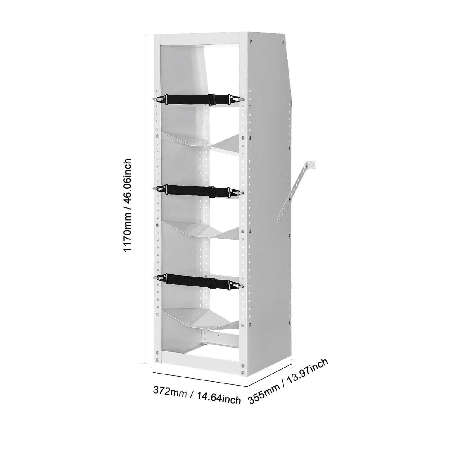 VEVOR 14.64x13.97x46.06 in Refrigerant Tank Rack, with 3 x 30-50lb Bottle Tanks, Cylinder Tank Rack, Refrigerant Cylinder Rack Gas Cylinder Racks and