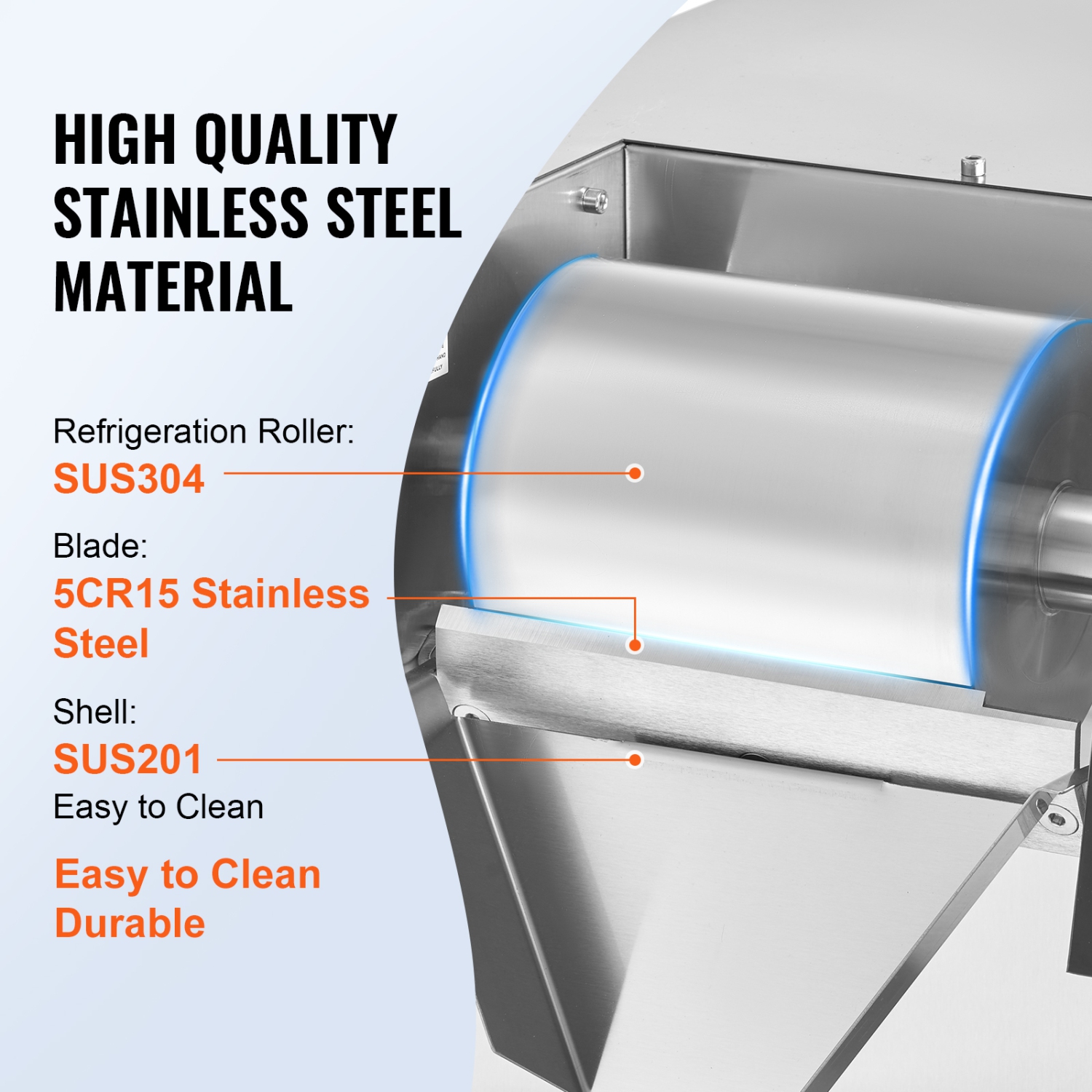 VEVOR 573LBS/24H Commercial Snowflake Ice Machine, Stainless Steel Ice Shaver Machine, Electric Snow Cone Maker, Air Cooling System for Rapid Heat