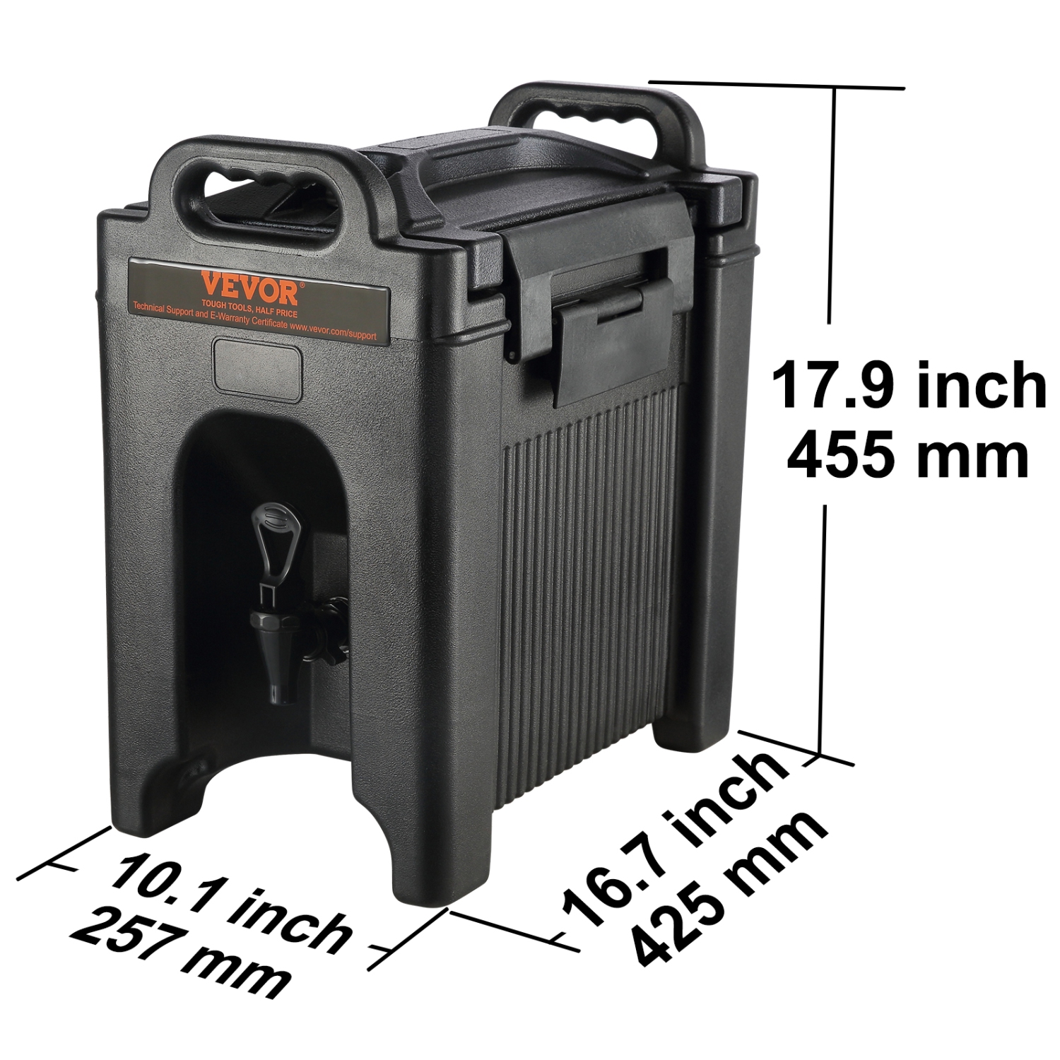 VEVOR Insulated Beverage Dispenser, 2.5 Gallon, Food-grade LDPE Hot and Cold Beverage Server, Thermal Drink Dispenser Cooler with 0.9 in PU Layer