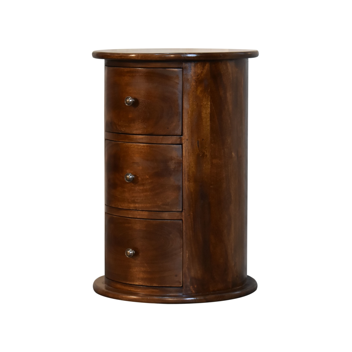 Artisan Furniture – Baril marron à 3 tiroirs en bois massif