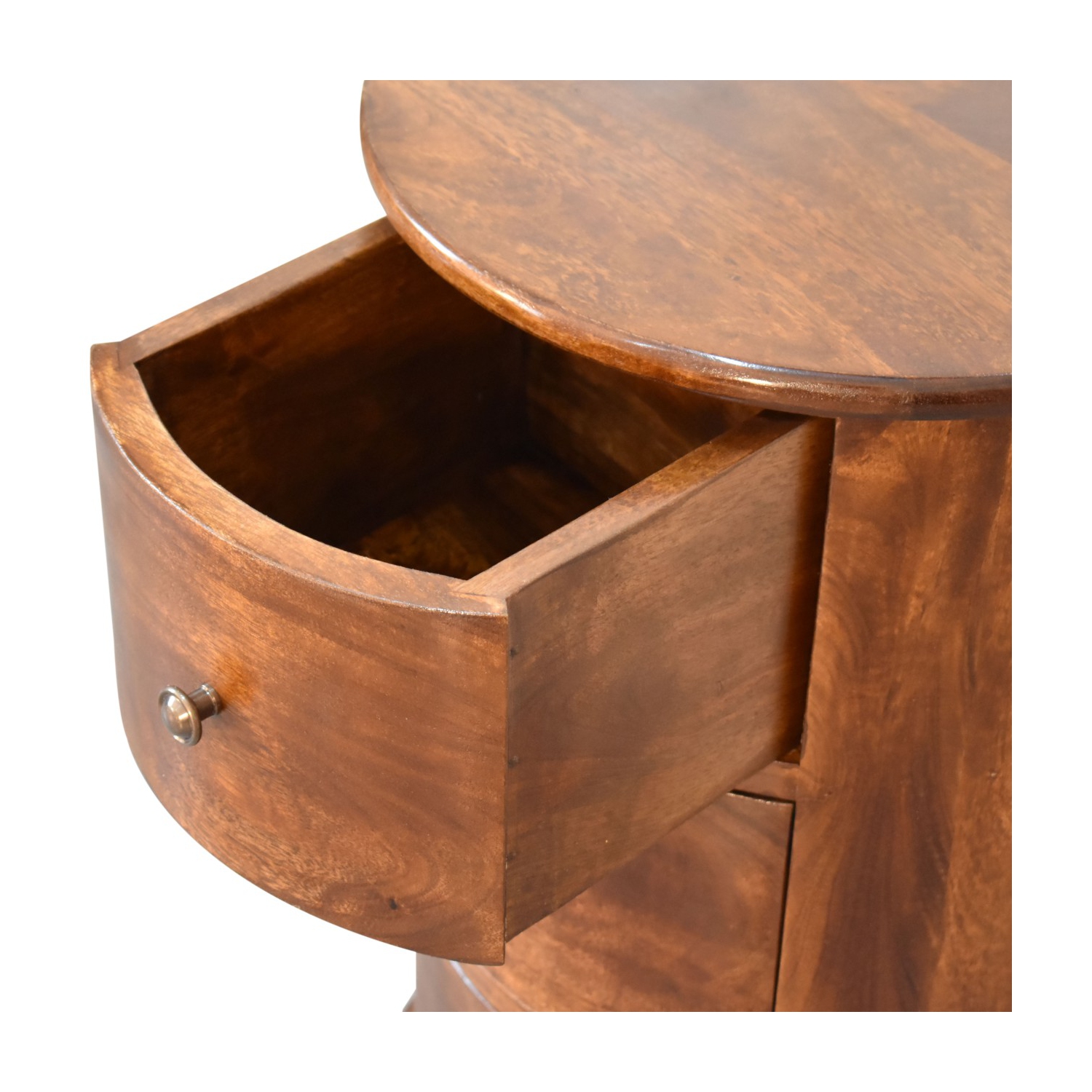 Artisan Furniture – Baril marron à 3 tiroirs en bois massif