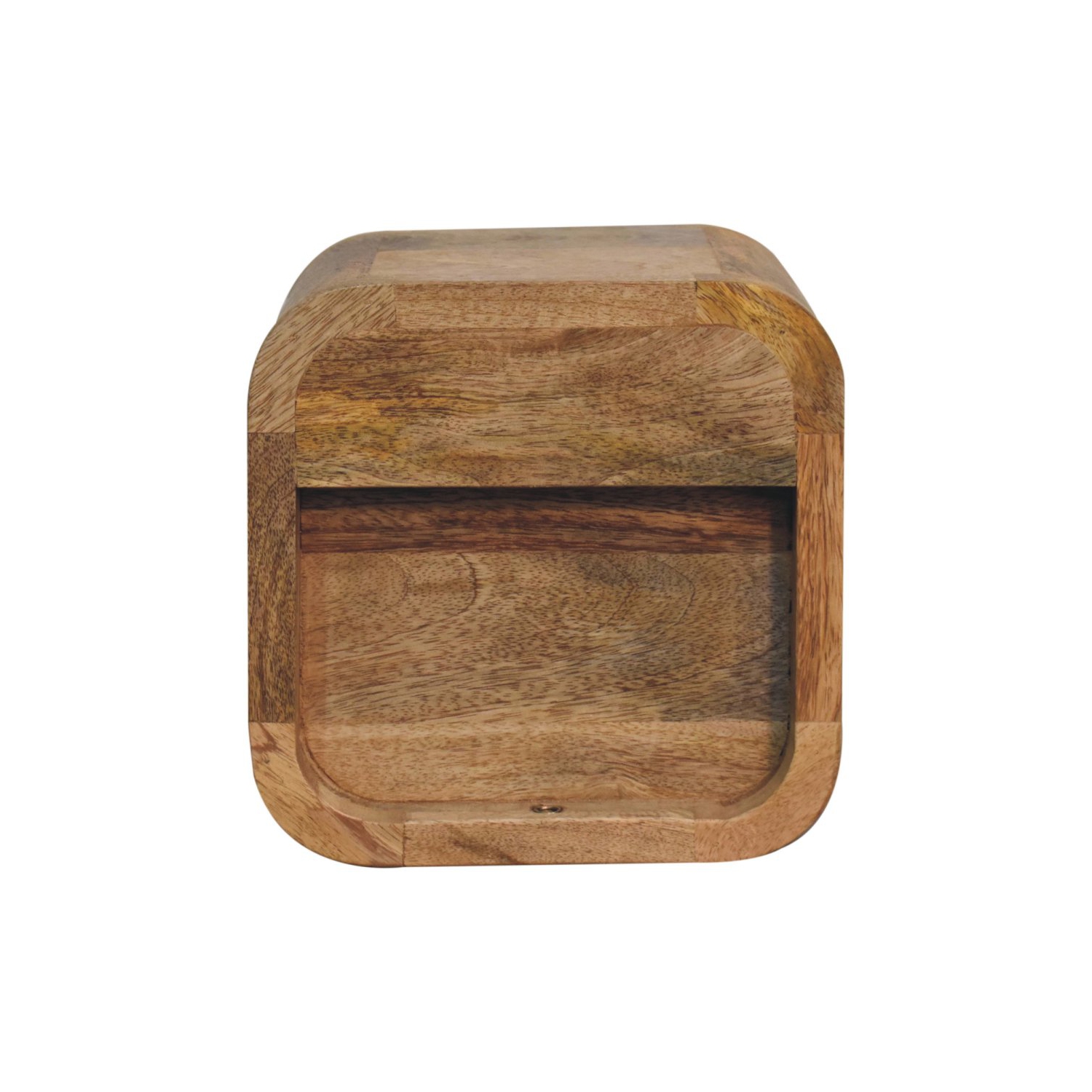 Artisan Furniture – Très petit lit incurvé en bois massif avec fente ouverte, fini chêne