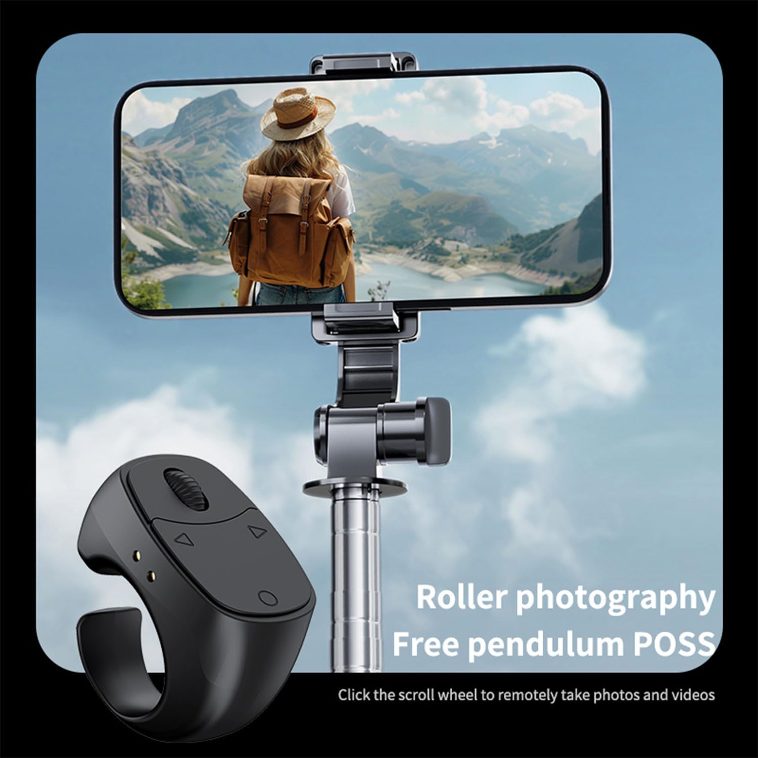 TikTok Wheel Remote Control, Remote Video Like, Photo Zoom, Read E-books, Wireless Bluetooth Remote Control for iPhone iPad, iOS AndroidCompatible