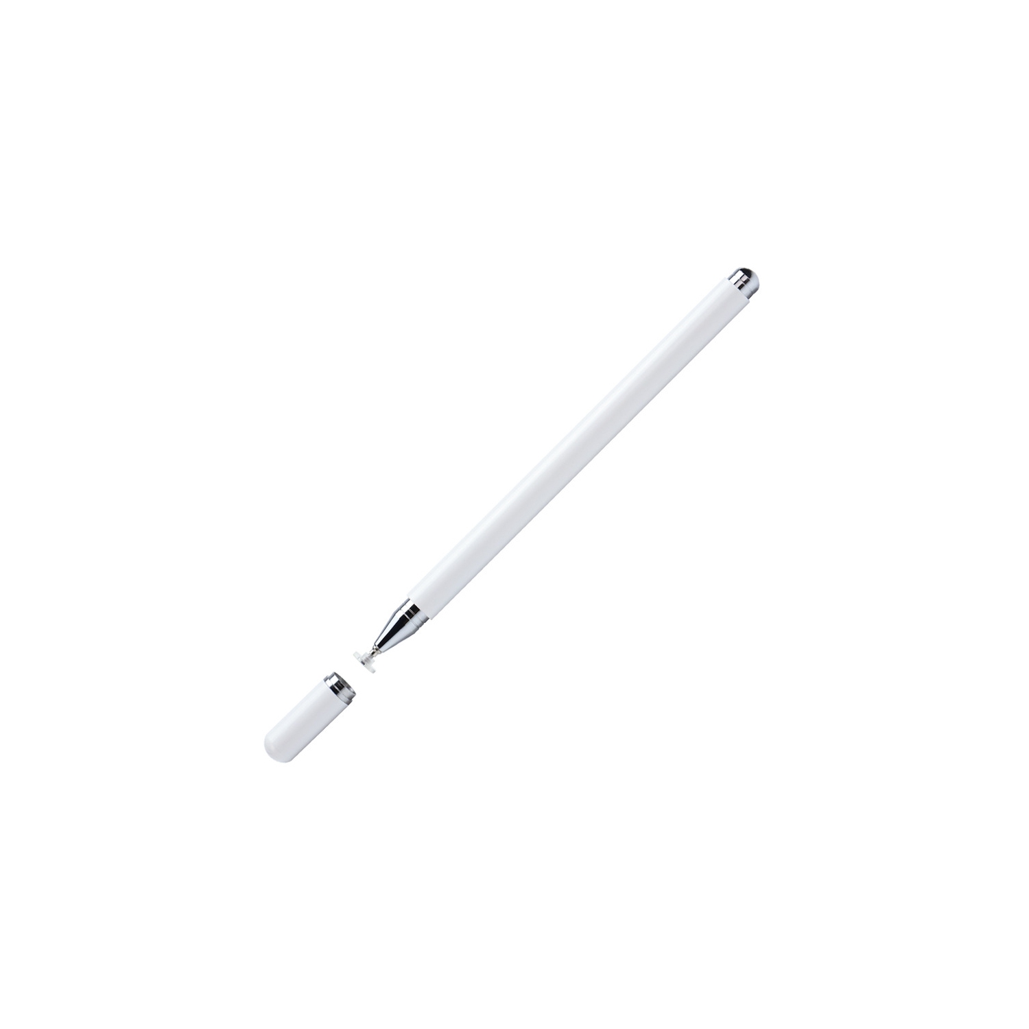 Magnetic single-use capacitive touch pen, transparent disc touch screen stylus, mobile phone tablet stylus - white