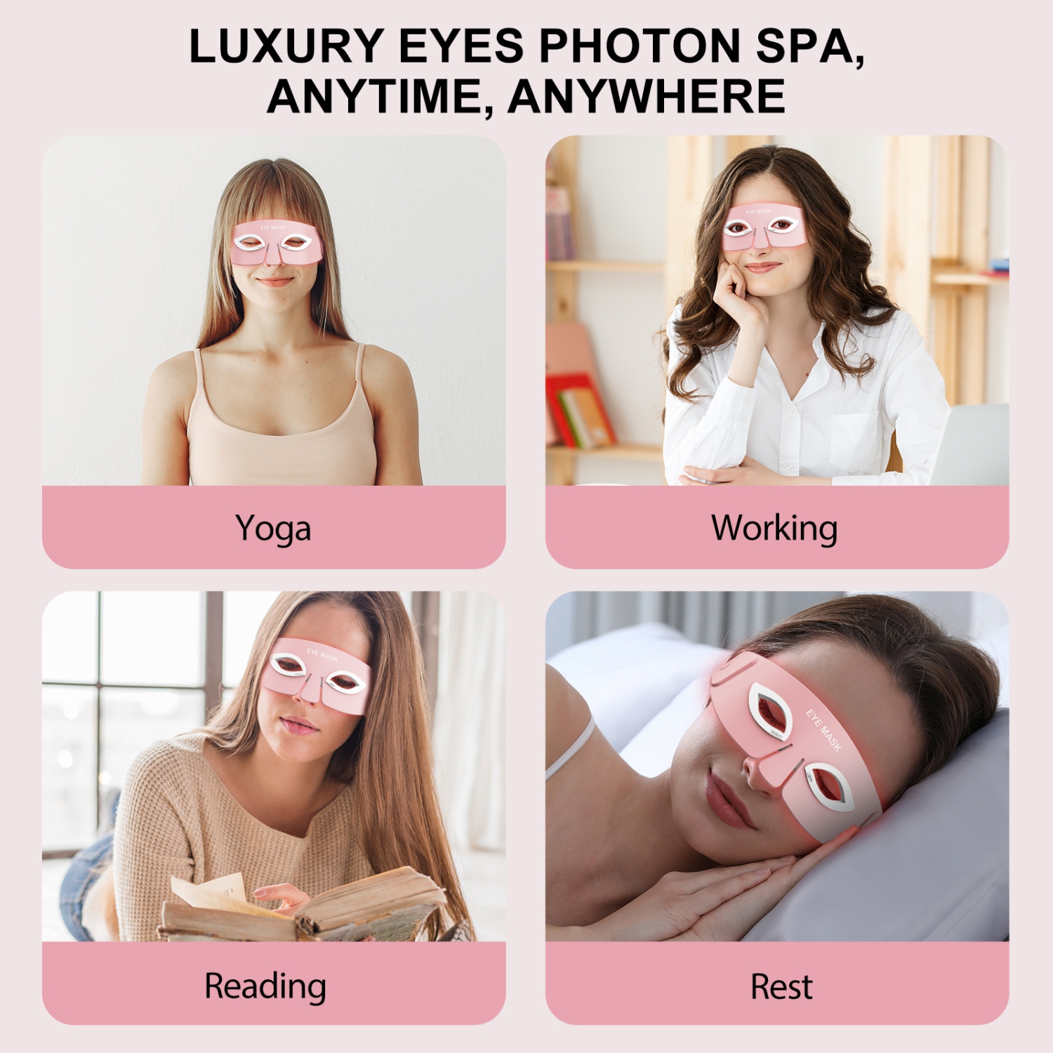Eye Beauty Device Eye Bag Remover Eye-Red-Light-Therapy Massager Glasses for Dark-Circles Puffiness Eye-Strain-Relief