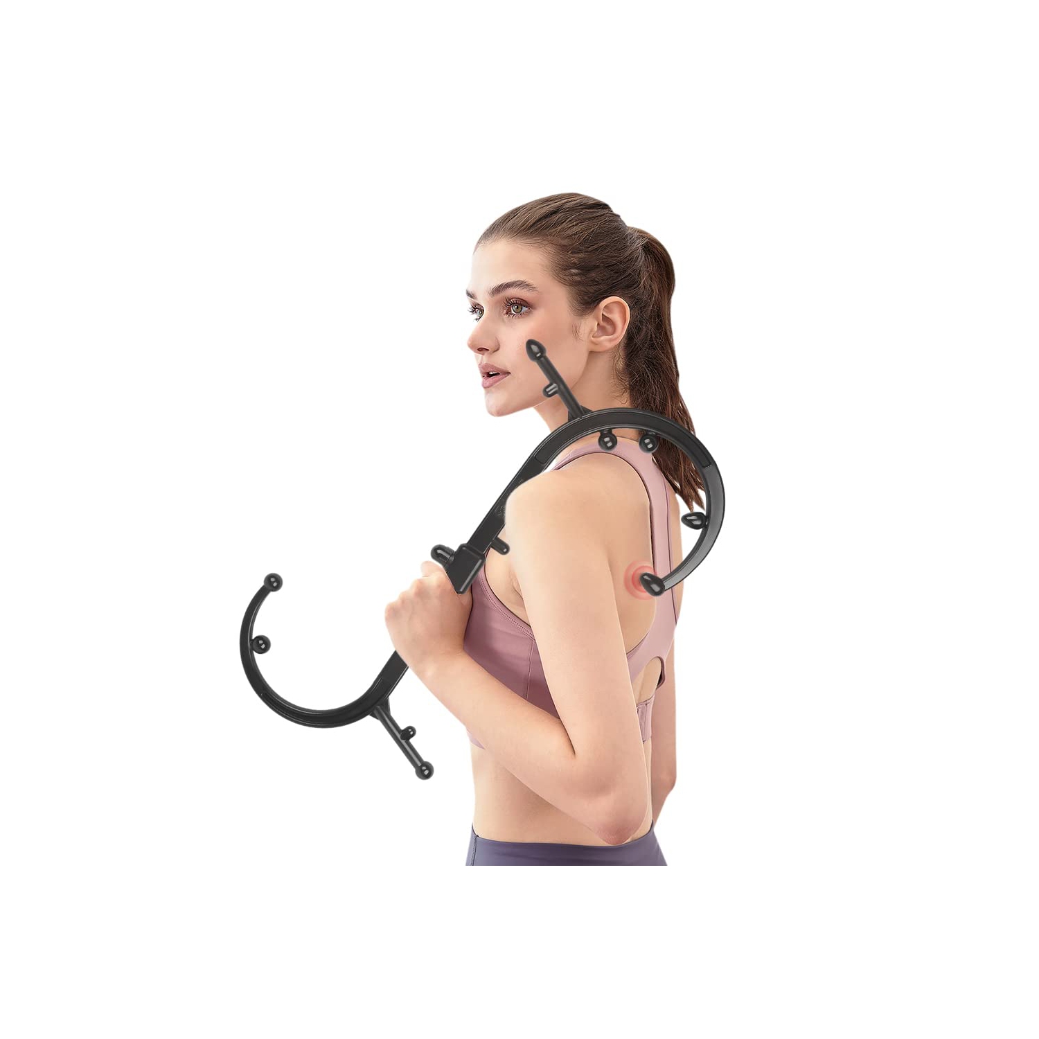 Trigger Point Massager for Neck and Back, Handheld Manual Self Massage Tool, Lower Back and Shoulder Massager, Myofascial Release