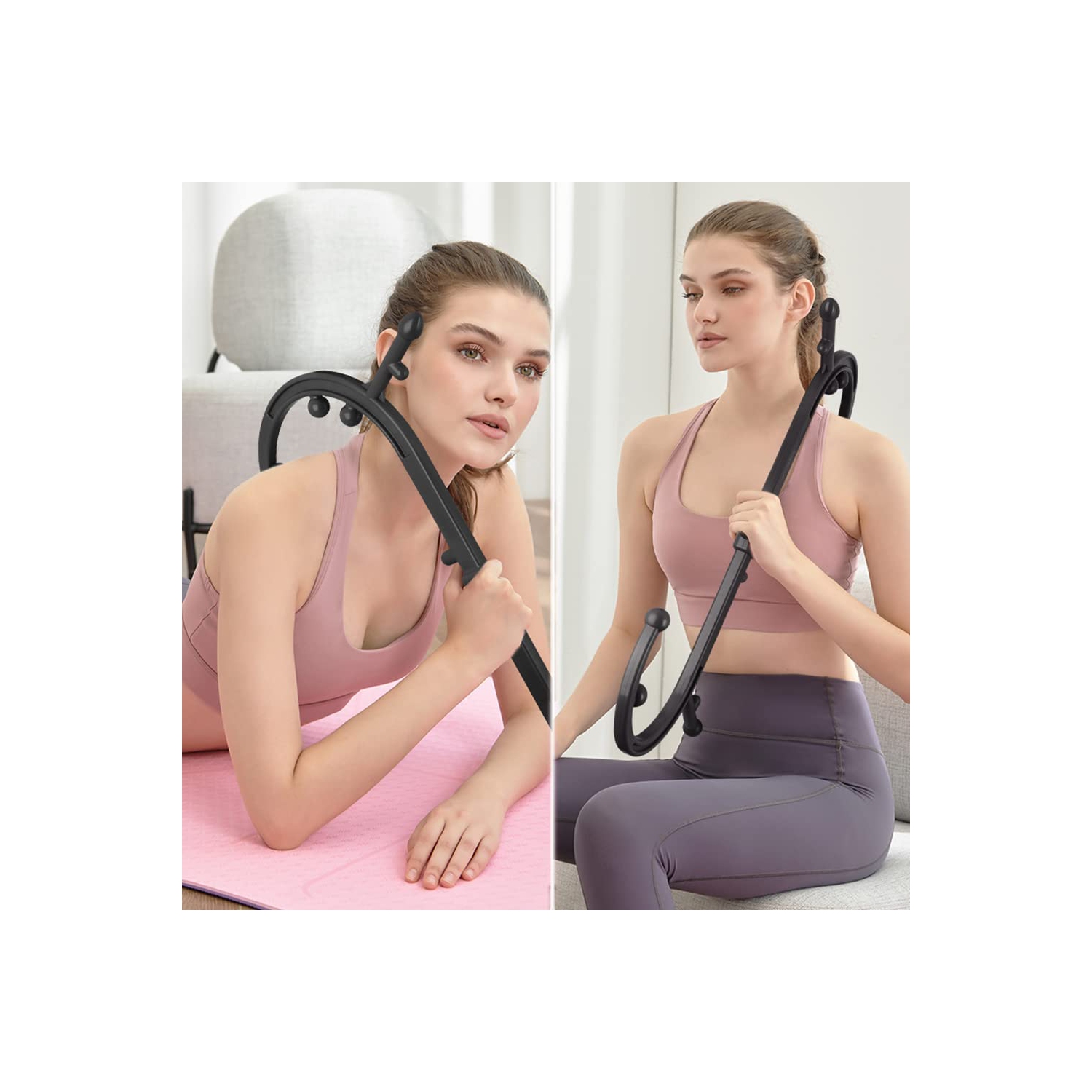 Trigger Point Massager for Neck and Back, Handheld Manual Self Massage Tool, Lower Back and Shoulder Massager, Myofascial Release