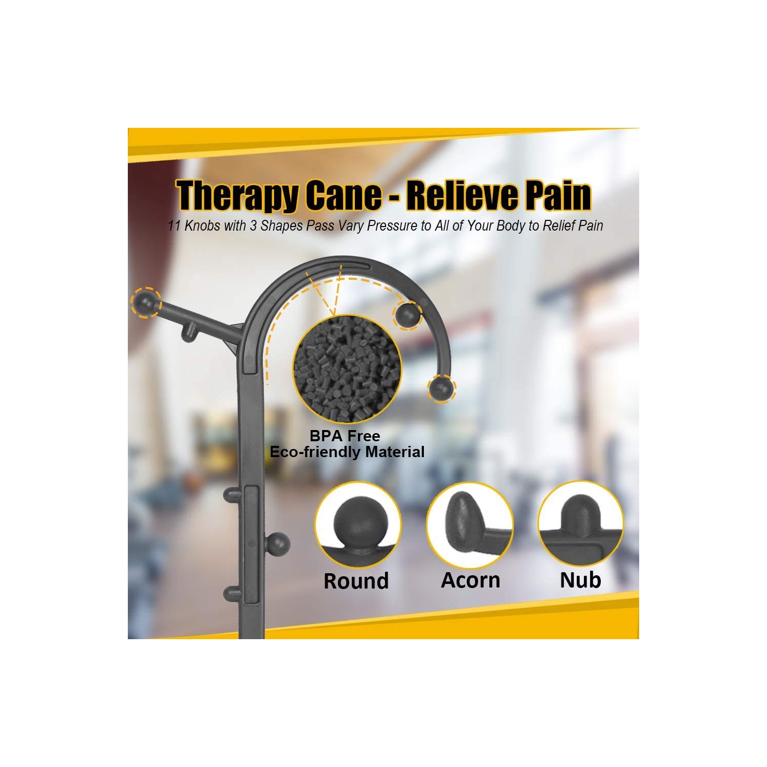 Trigger Point Massager for Neck and Back, Handheld Manual Self Massage Tool, Lower Back and Shoulder Massager, Myofascial Release