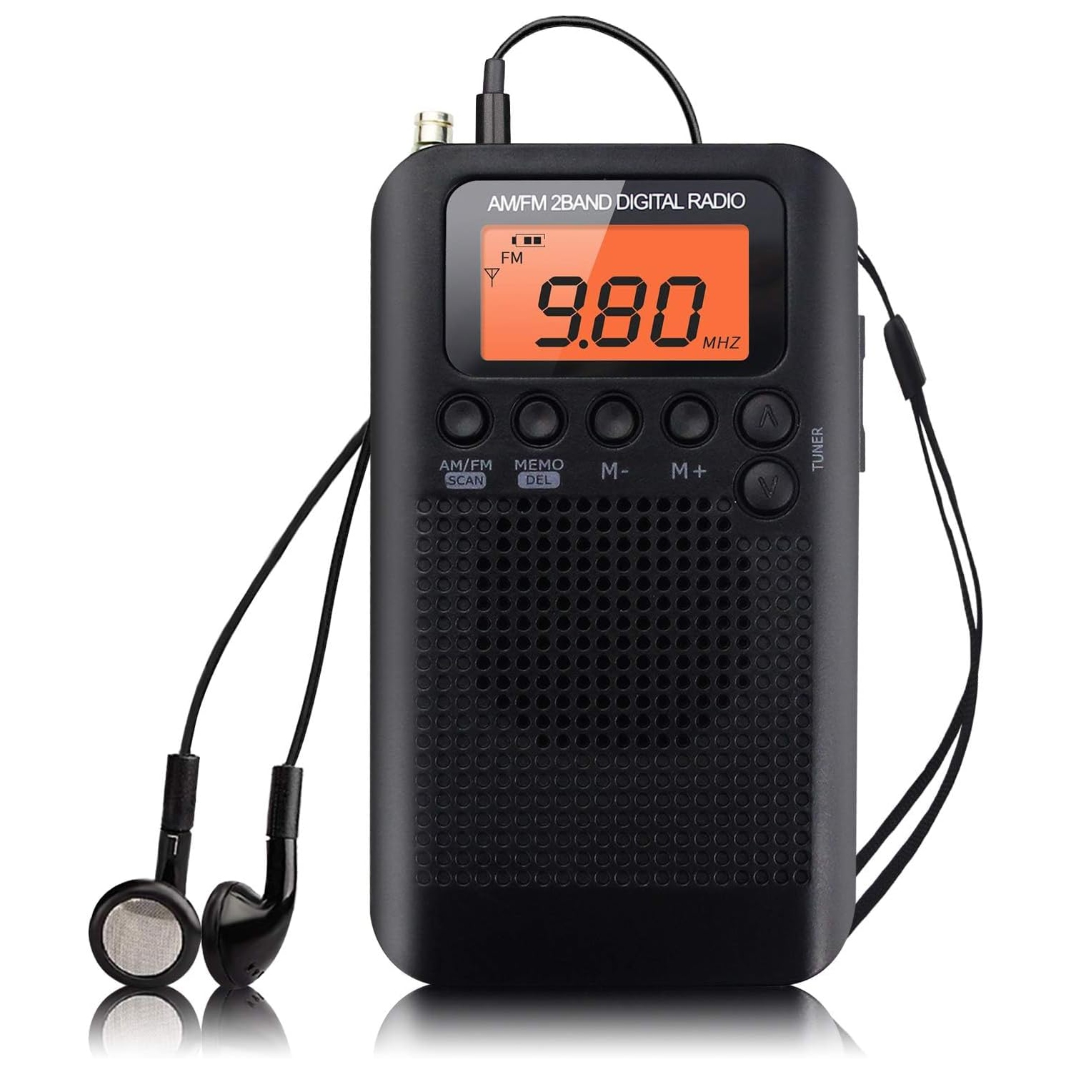 AM portatif ​​Radio FM de poche, mini radio stéréo personnelle avec syntonisation numérique, écouteurs, alarme et minuterie, idéal pour la marche, la