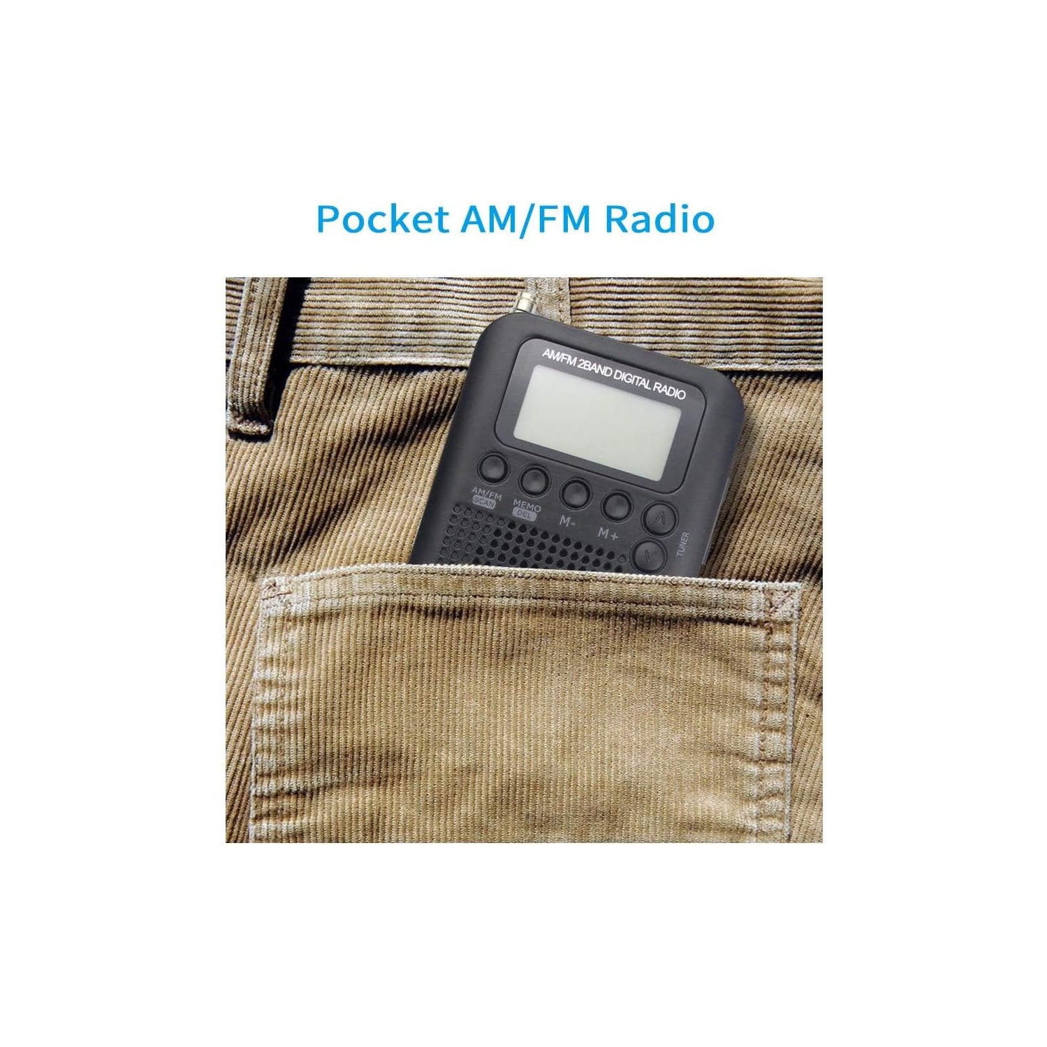 AM portatif Radio FM de poche, mini radio stéréo personnelle avec syntonisation numérique, écouteurs, alarme et minuterie, idéal pour la marche, la