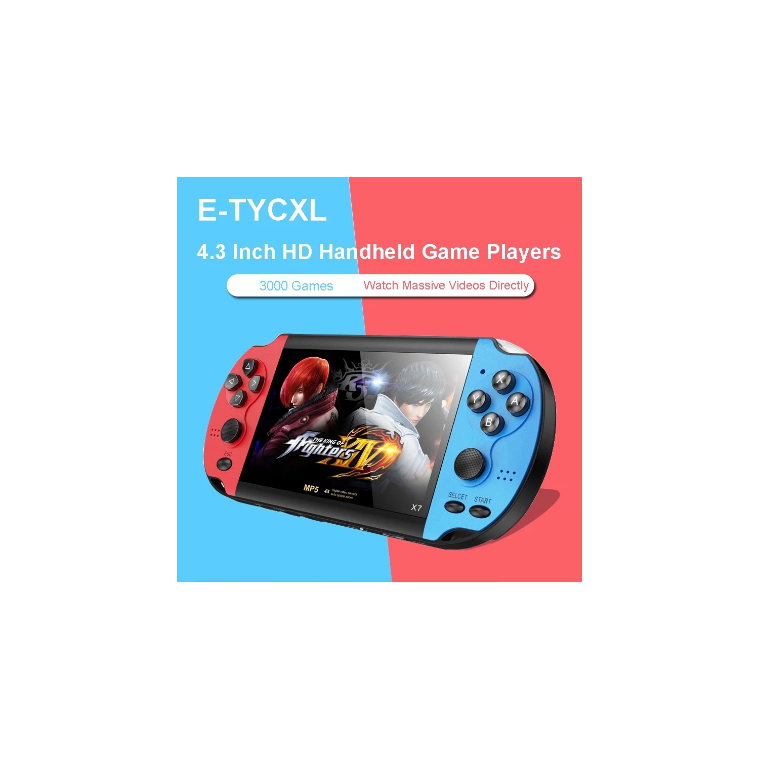 Console de jeu portative Dual joystick 8G console de jeu PSP 4.3&nbsp;po HD grand écran x7 console de jeu portable console de jeu vidéo portative HD