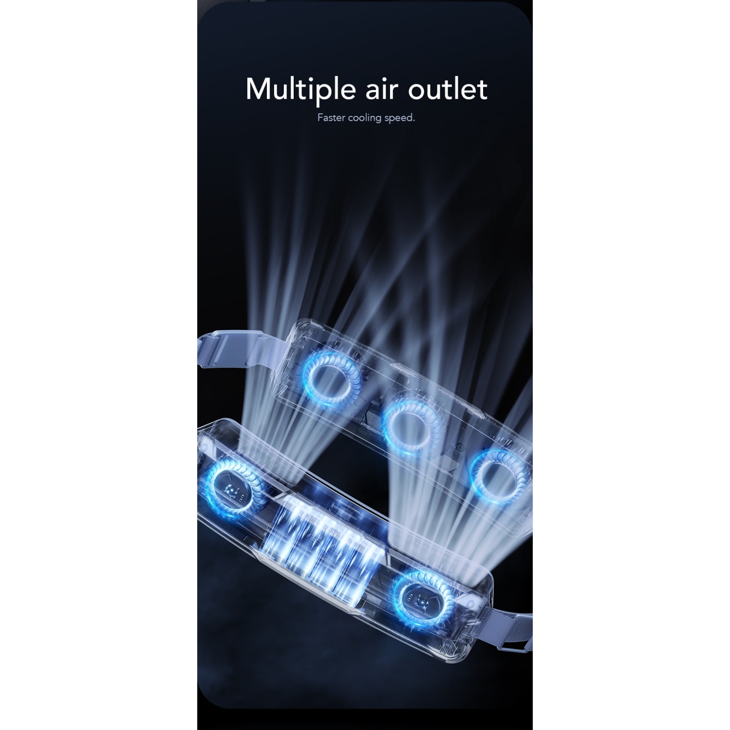 New ice waist fan outdoor sports portable cooling fan mini USB waist hanging fan waist rechargeable cooling fan 3 wind speed suitable for outdoor