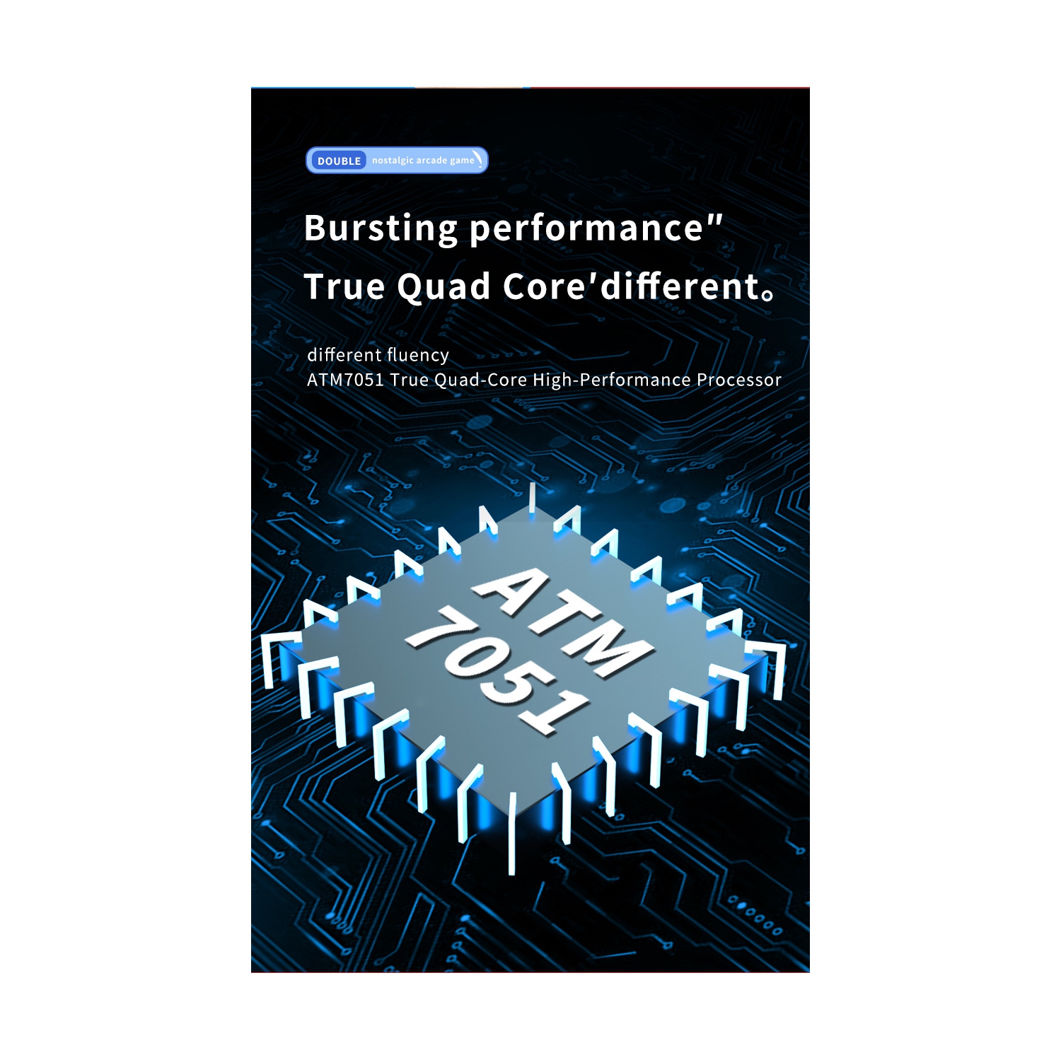 Console de jeu portative X7PLUS Double Game Console de 5,1&nbsp;po à grand écran HD GBA arcade console de jeu rétro, console de jeu classique