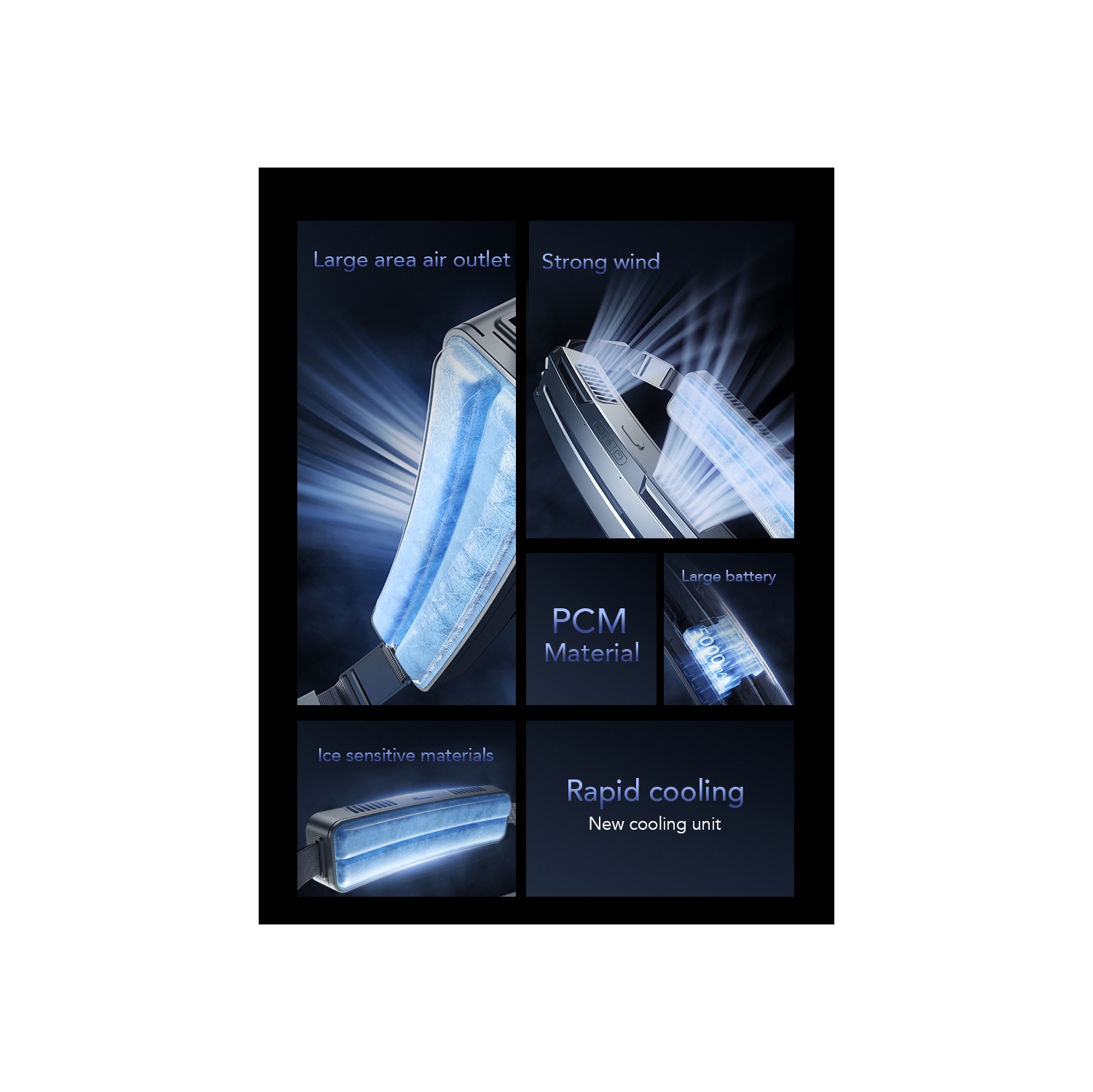 New ice waist fan outdoor sports portable cooling fan mini USB waist hanging fan waist charging cooling fan 3 speeds suitable for outdoor sports -