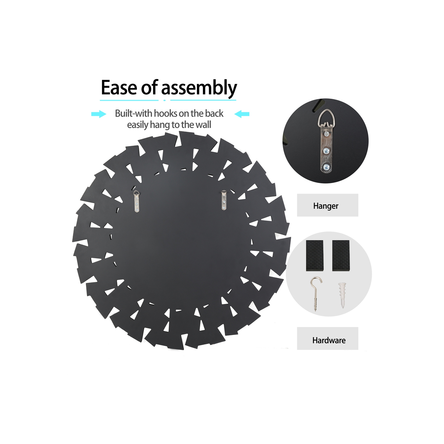 32 Inch Round Wall Mirror for Decor, Large Decorative Mirror with 3D Beveled Glass Frame, Modern Frameless Unique Wall Decor for Living Room, Dining