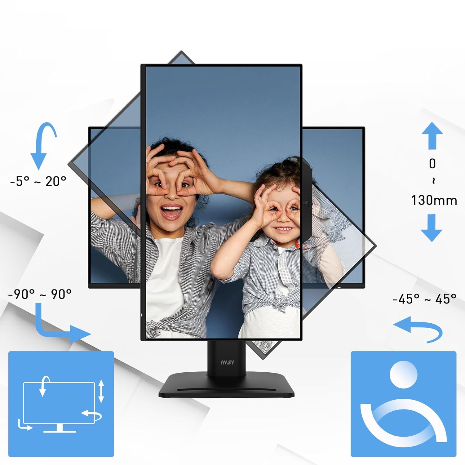 Moniteur de visioconférence 24&nbsp;po de MSI, IPS, HD intégrale 1920 x 1080, 120&nbsp;Hz, caméra Web et haut-parleurs, hauteur réglable (PRO